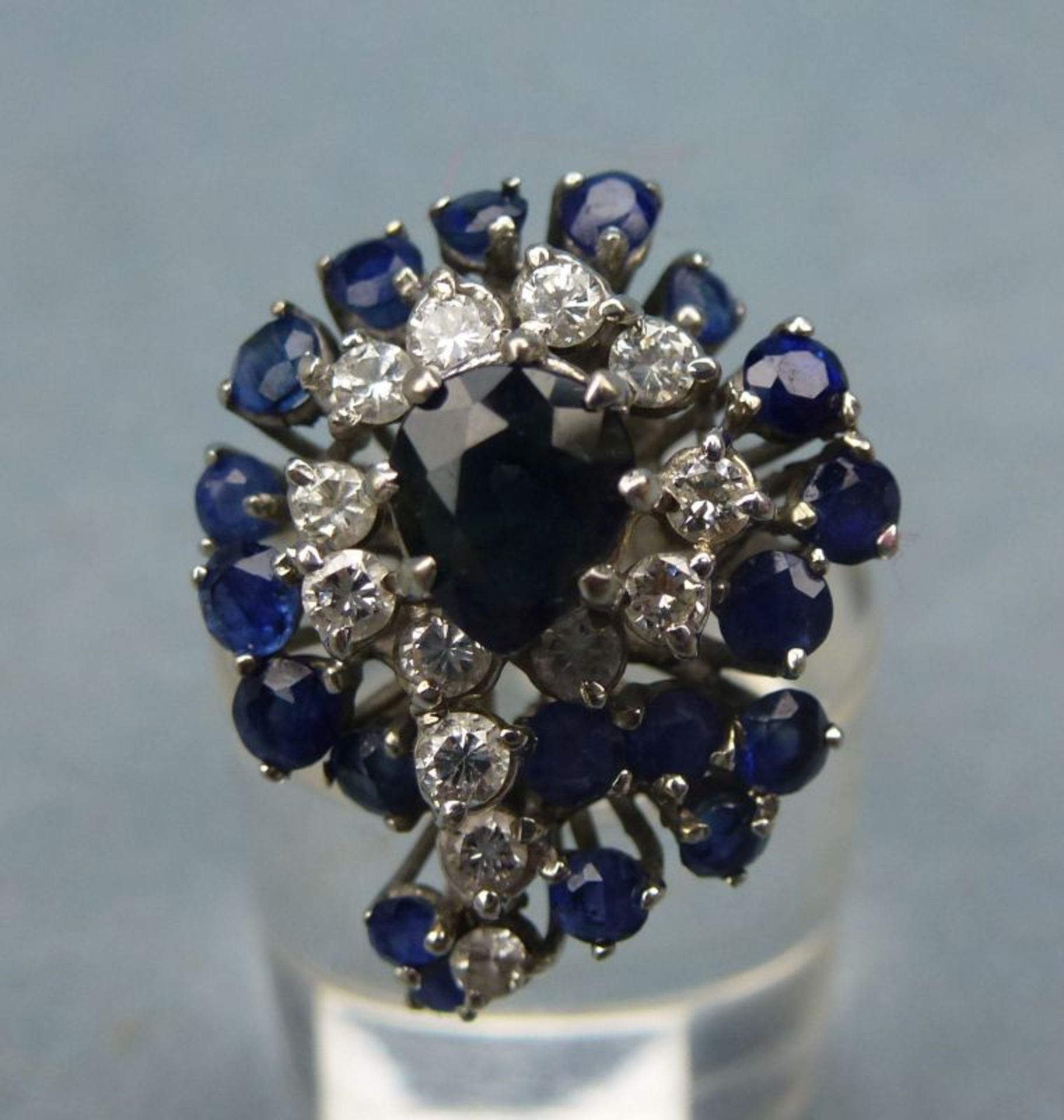 Saphir-Brillant-Ring, 585er WG - Image 2 of 2