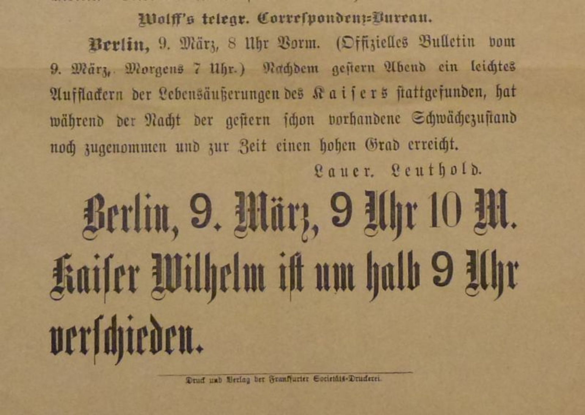 Extrablatt der Frankfurter Zeitung, 9.März 1888< - Bild 3 aus 3