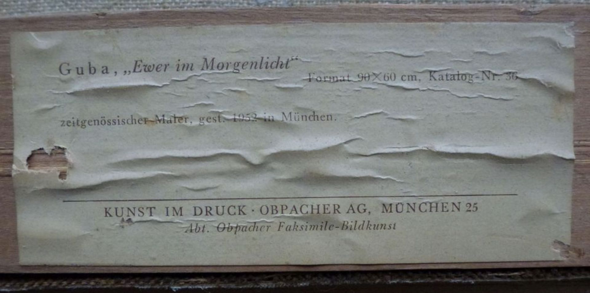 "Ewer im Morgenlicht"Rudolf Anton Guba, 1884 - 1950Öl/LW, sign., rs. bez., Kutter vor Hafen, 60x90 - Bild 5 aus 5