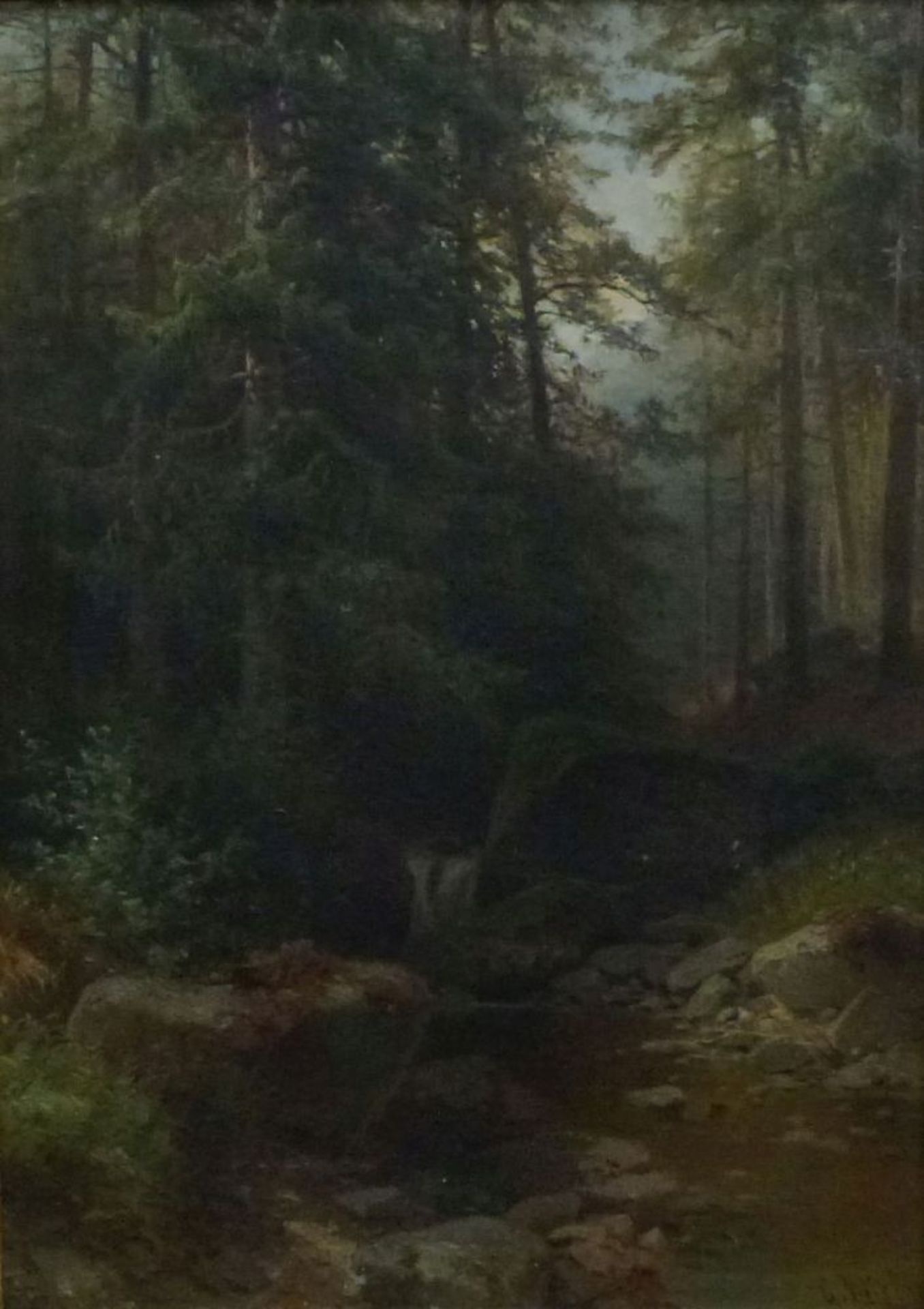 "Landschaft aus dem Thüringer Wald"Gustav Meissner, 1830 - ~1920Öl/LW, sign., rs. bez., Bachlauf