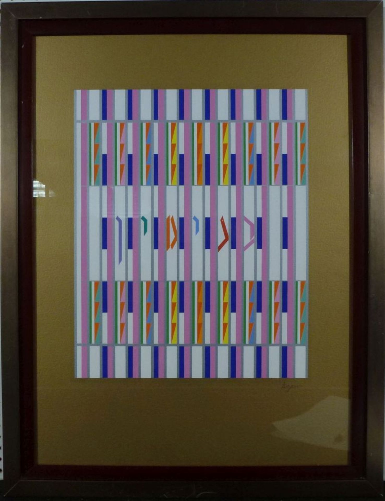 Ohne TitelYaacov Agam, *1928Farbserigraphie, Bleistiftsign., 7/99, 33,5x27 cm