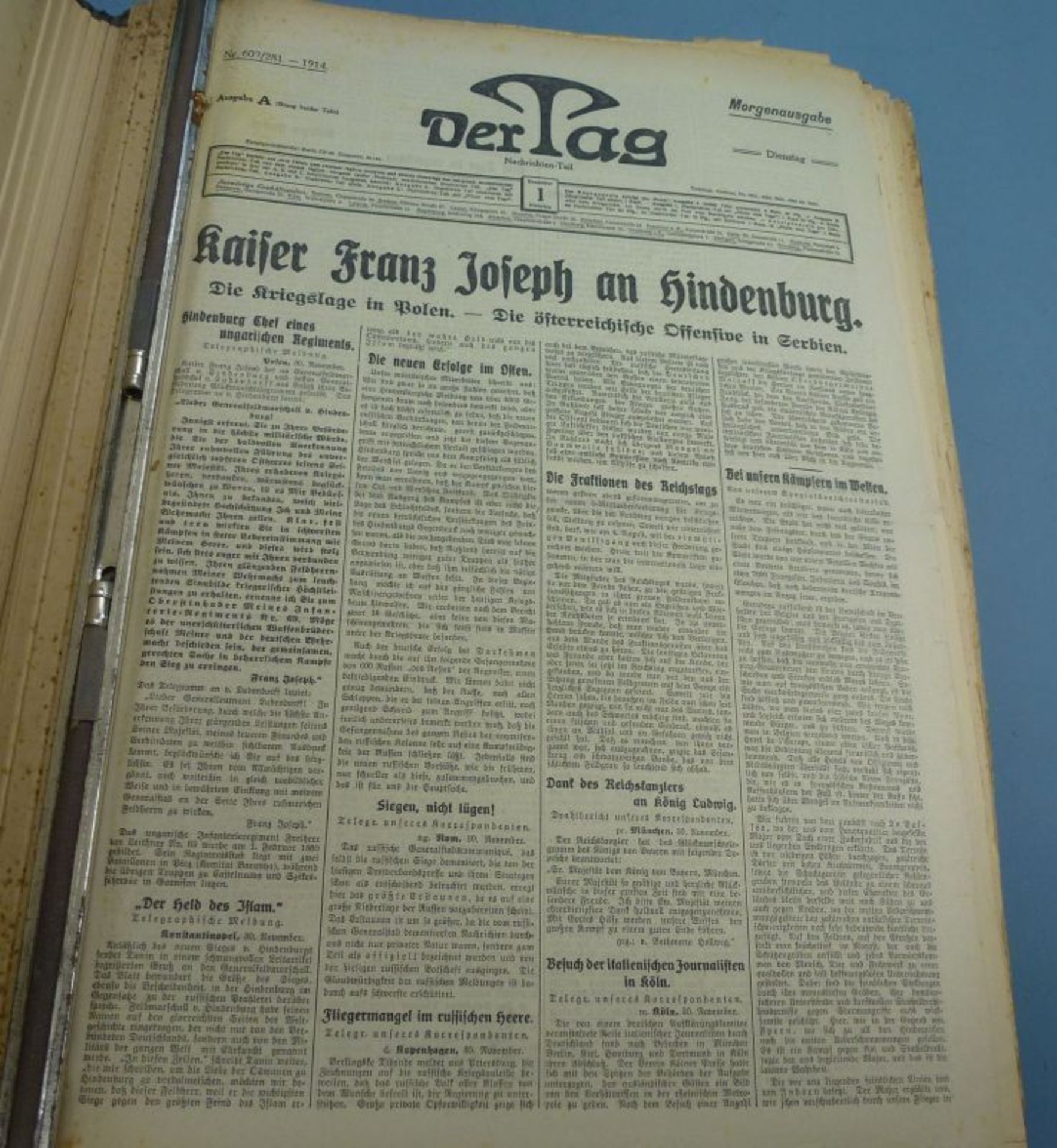 ''Der Tag'', ''B.Z. am Mittag'', ''Berliner Tageblatt'', 1914/151. - 15.Dez.1914 u. 1. - 31.Jan. - Bild 2 aus 2