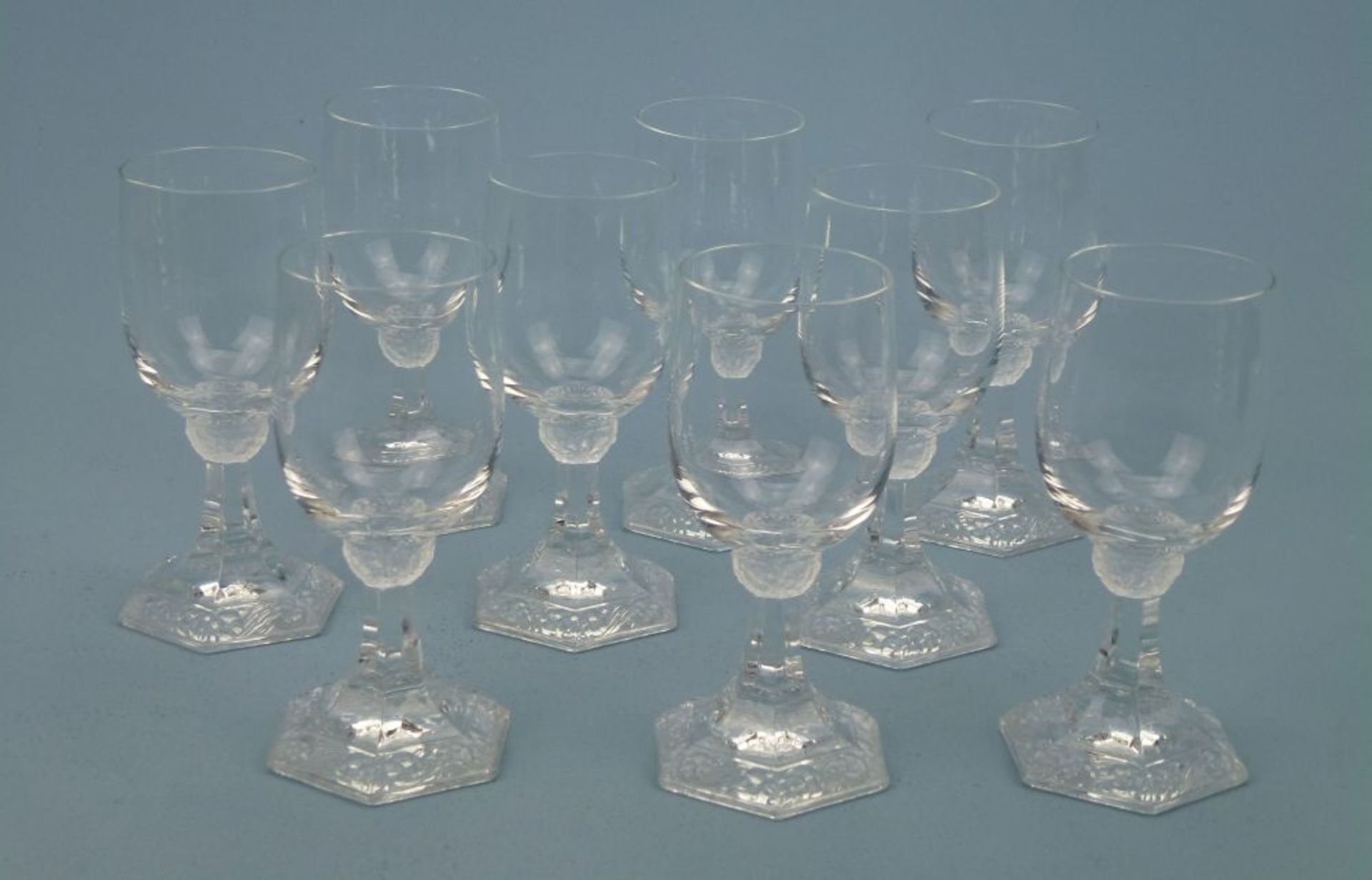 9 Liqueur-/Schnaps-Gläser, Maria, Rosenthalguter Zustand, H 11cm
