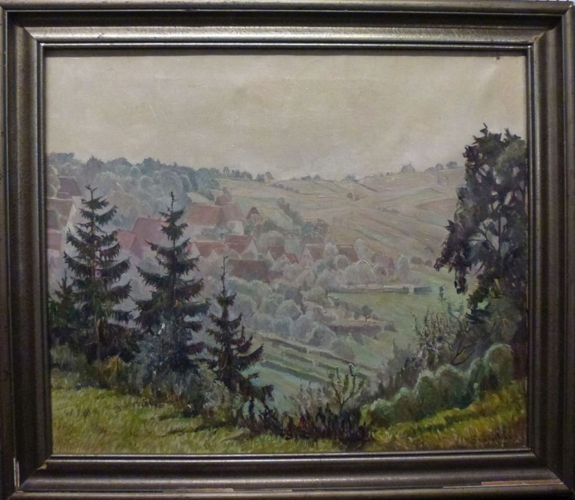 MittelgebirgslandschaftFritz Haase, 1889 - 1959Öl/Lw, sign., sommerliche Mittelgebirgslandschaft - Bild 2 aus 3