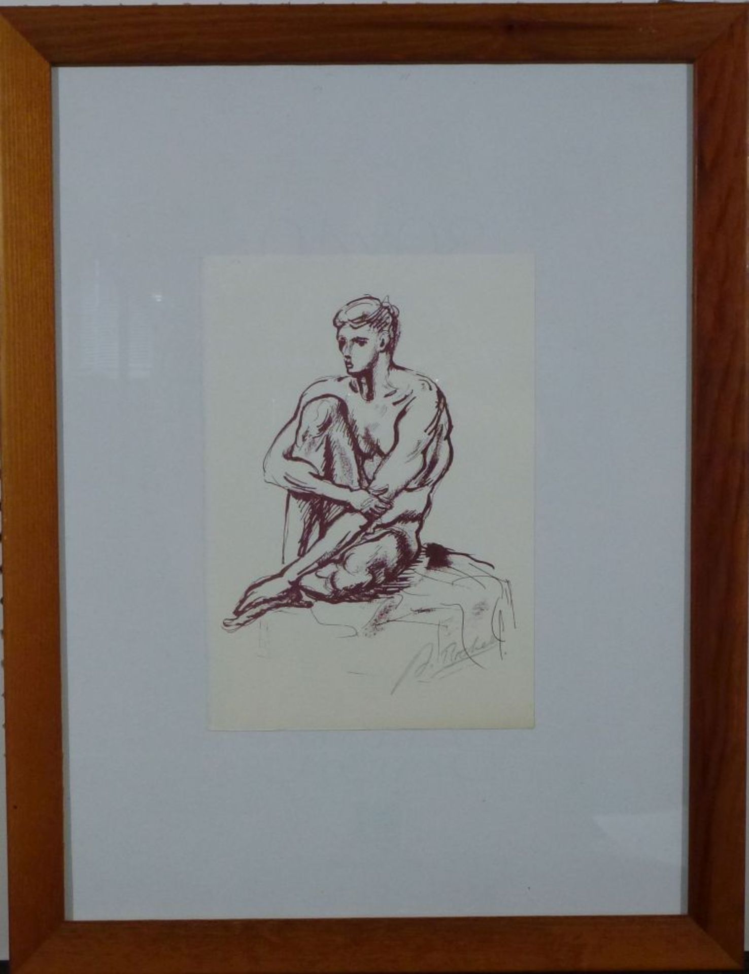 Männlicher AktArno Breker, 1900 - 1991Lithographie, Bleistiftsign., sitzender junger Nackter, 21, - Bild 2 aus 3
