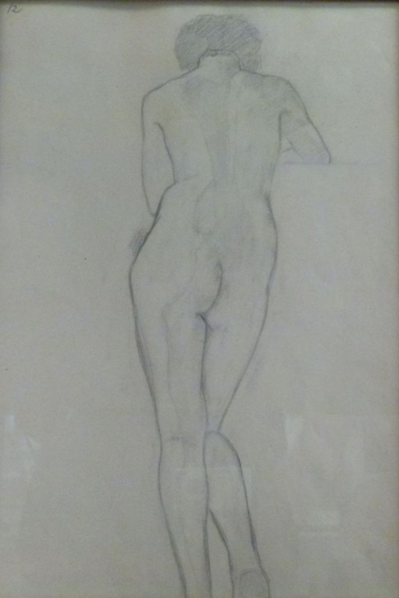 Portrait und Aktstudie Profil einer langhaarigen jungen Fraubez. Brooklyn 1905/06; Rückenakt einer - Image 2 of 5