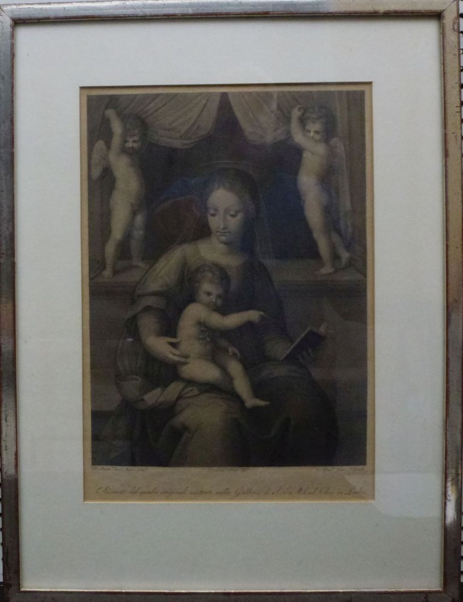 MadonnaGiovanni Volpato, 1733 - 1803Kupferstich, Maria mit Jesusknabe und Buch, restaur. Riss, - Bild 2 aus 2