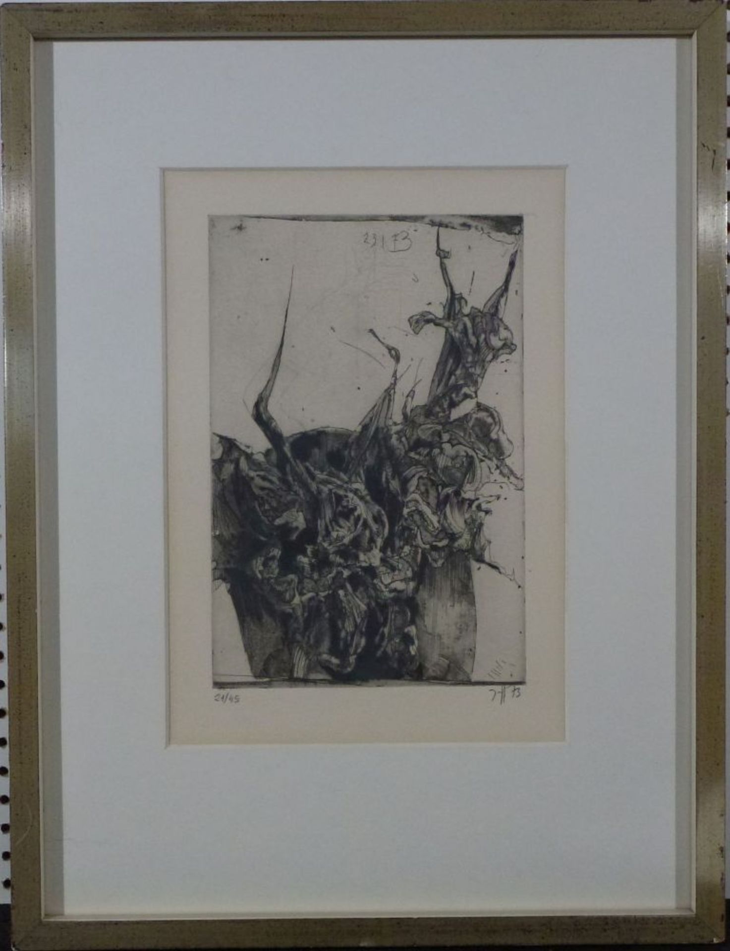 "Blumenstück - Gladiole mit Insekt"Horst Janssen, 1929 - '95Radierung, Bleistiftmonogr. u. dat. '73, - Bild 2 aus 3