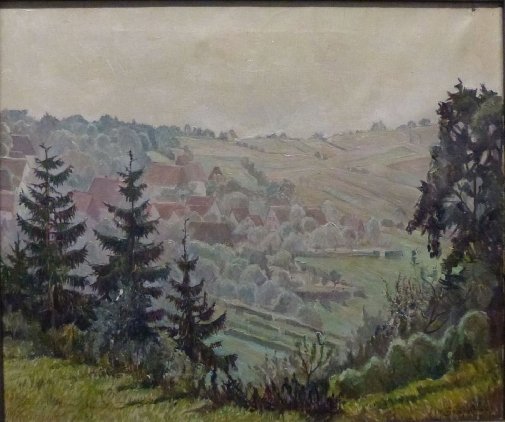 MittelgebirgslandschaftFritz Haase, 1889 - 1959Öl/Lw, sign., sommerliche Mittelgebirgslandschaft