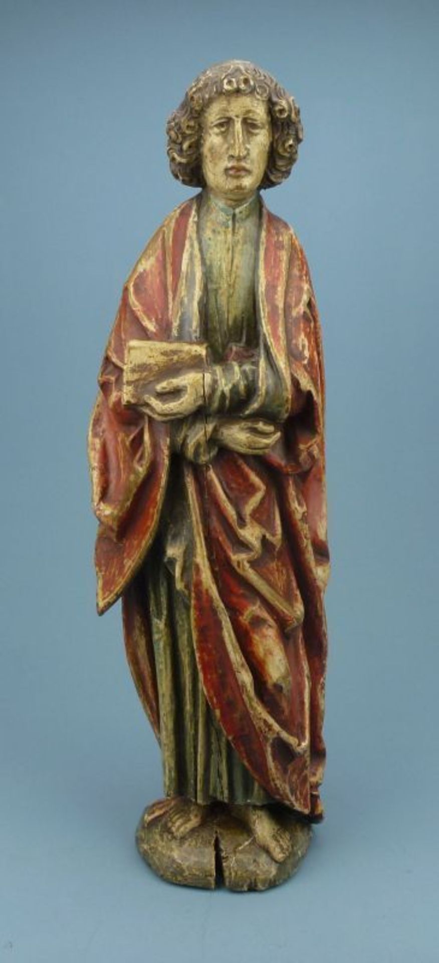 Heiliger Johannes, nach Tilman Riemenschneider, 20. Jh.Holz geschnitz u. farb. gefasst, Risse, H