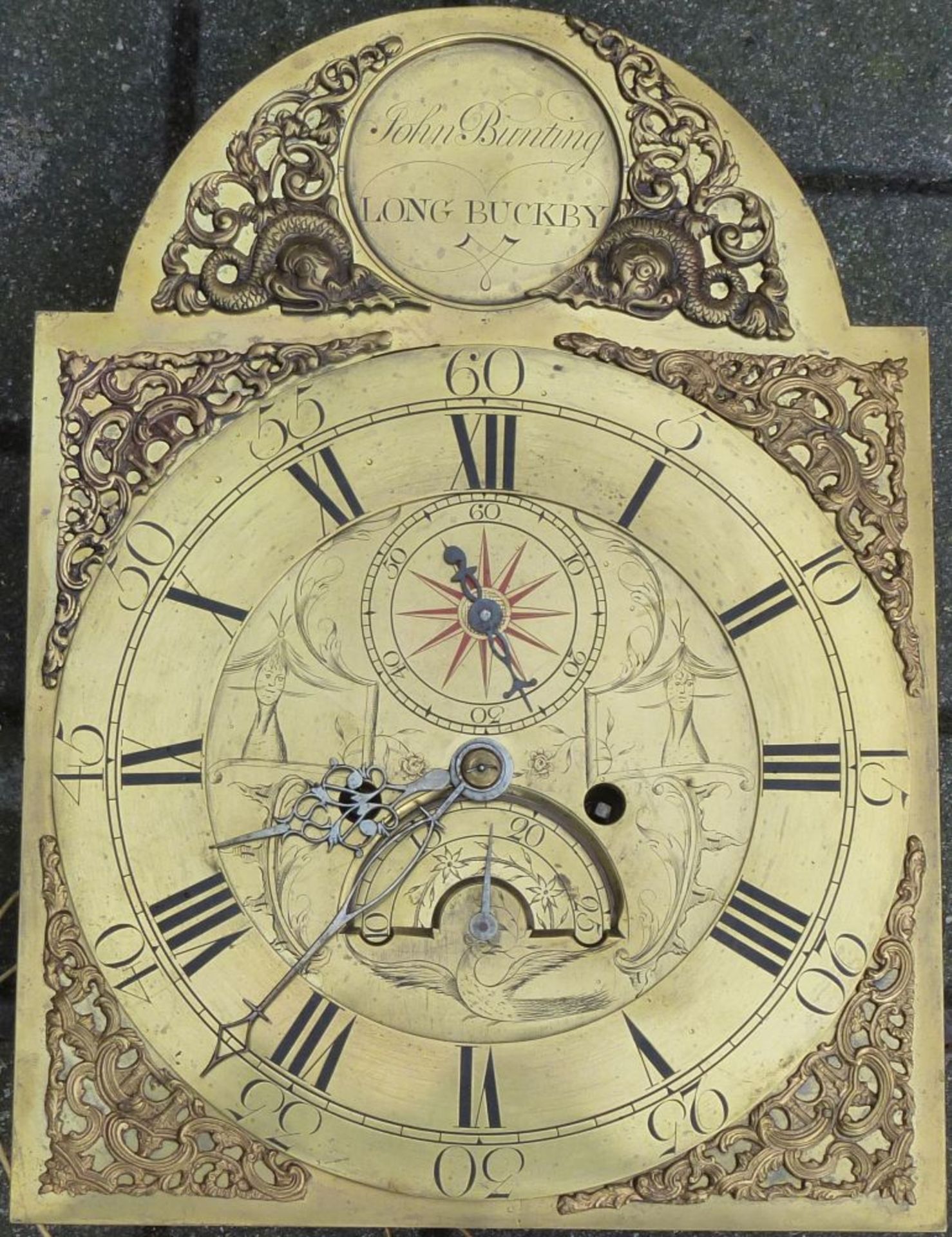 Englische Standuhr, um 1720, John Bunting, Long BuckbyEiche, schwarz lackiert, Chinoiserie-Dekor - Bild 11 aus 13