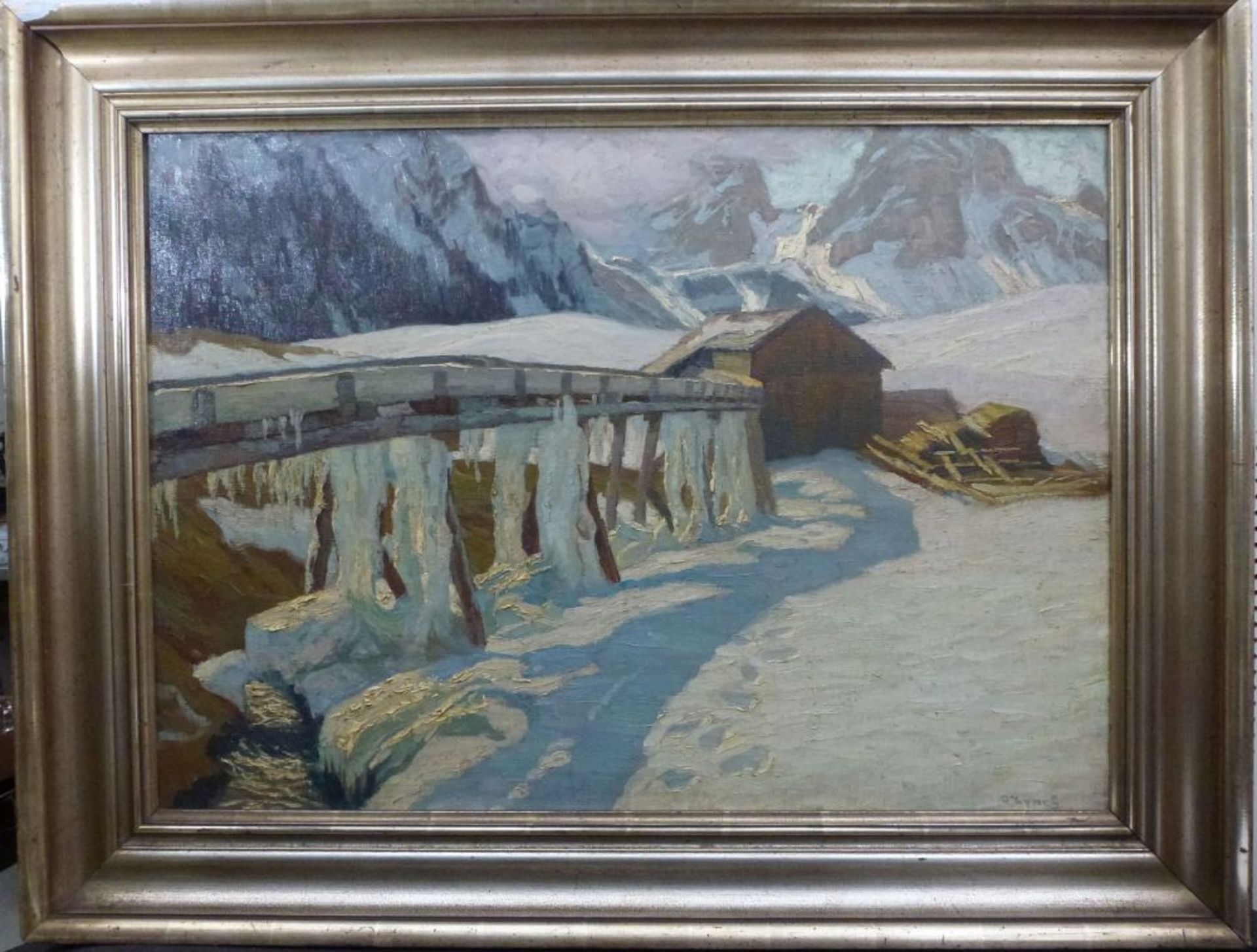 "In Eis und Schnee"Karl O'Lynch van Town, 1869 - 1942Öl/LW, sign., rs. bez., Sägewerk m. - Bild 2 aus 4