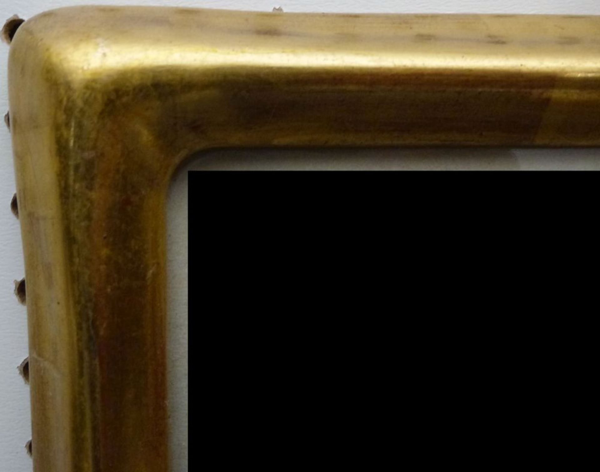 Graphikrahmenhandgearbeitet, blattvergoldete schlichte Leiste, 63x48 cm bzw. 58,5x43,5 cm - Bild 2 aus 2