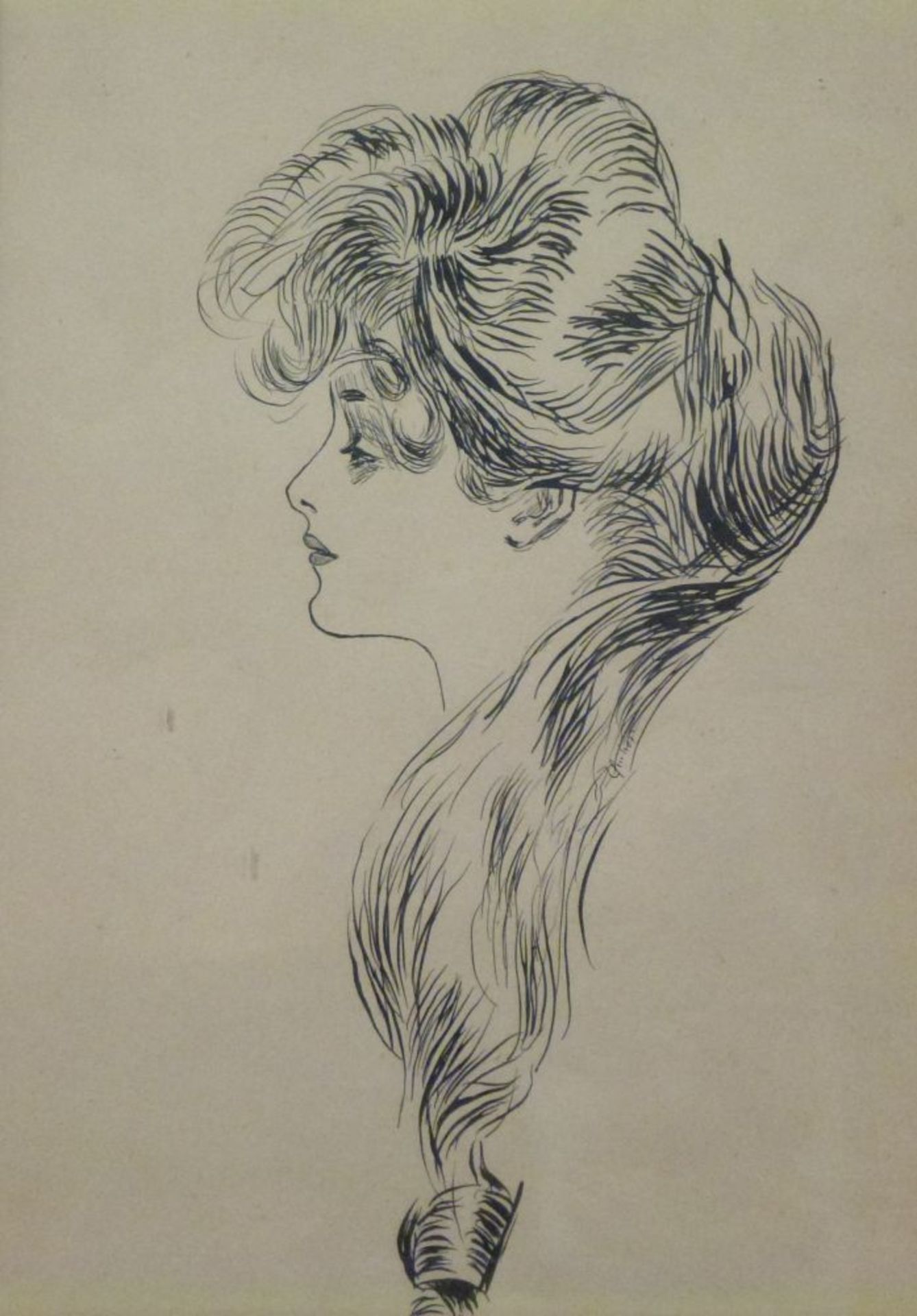 Portrait und Aktstudie Profil einer langhaarigen jungen Fraubez. Brooklyn 1905/06; Rückenakt einer - Image 4 of 5