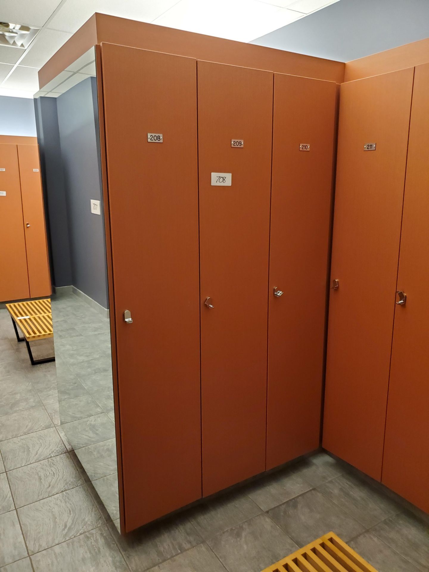 (3) 15"x76.5" Wood Lockers