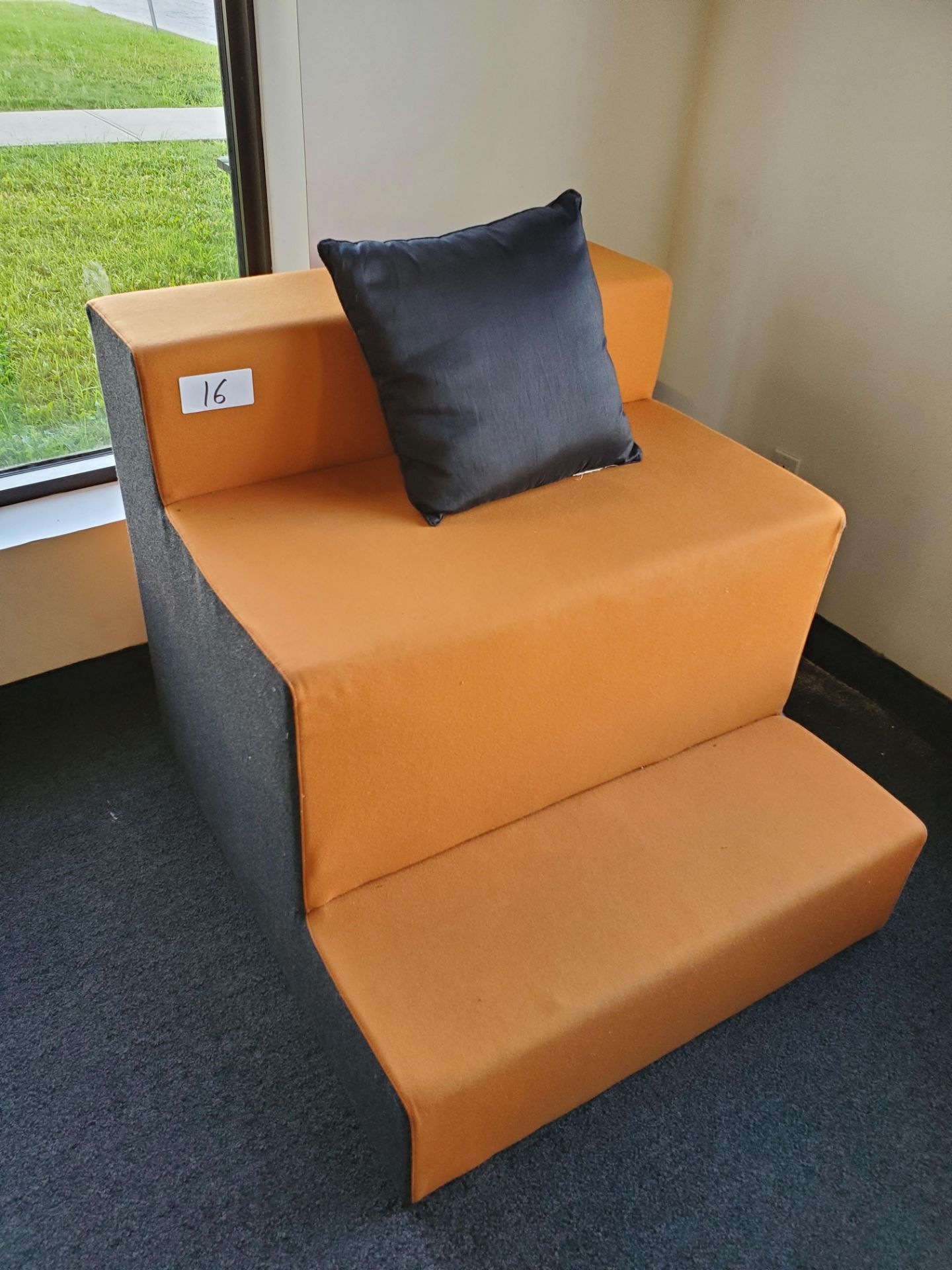 Orange 3-Step Seat w/ Black Pillow