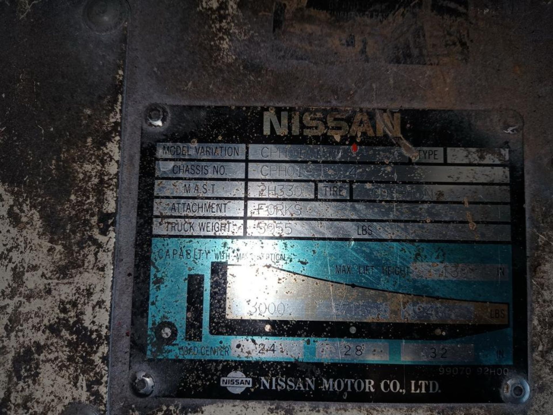 Nissan Mdl. CPH01A15V Propane Forklift - Image 8 of 8