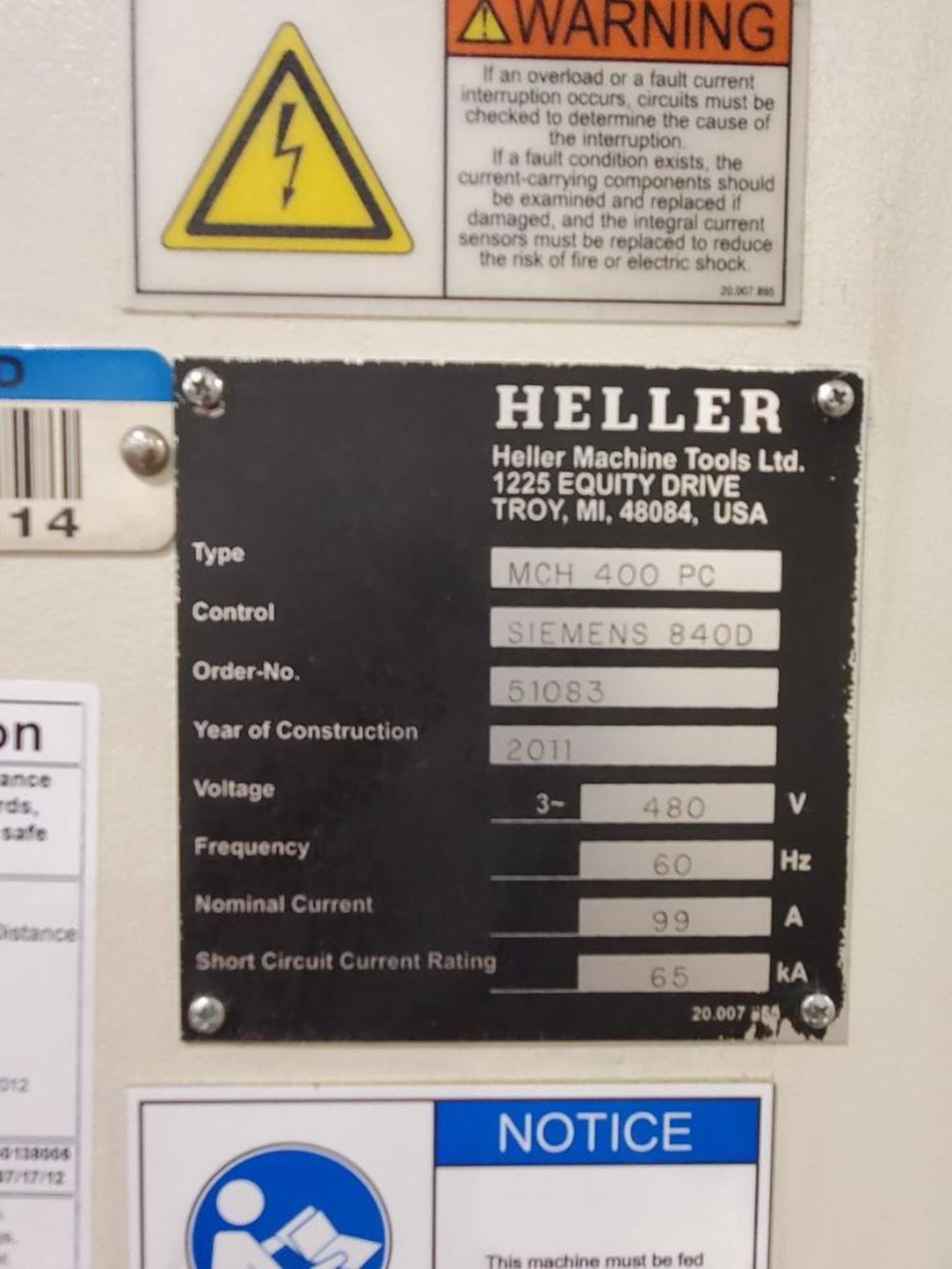 2011 Heller MCH 400 PC, Horizontal Machining Center - Image 12 of 15