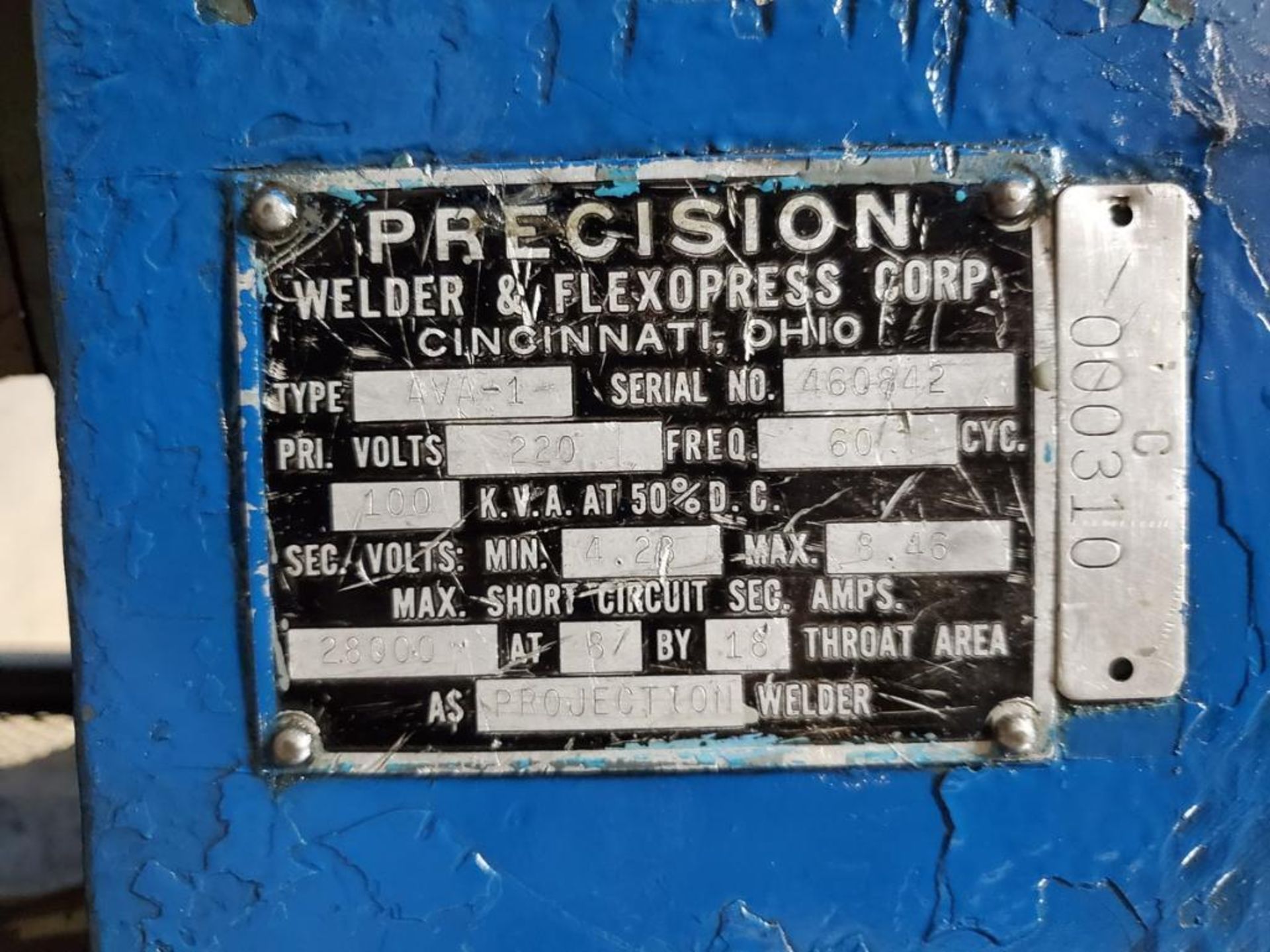 Precision Model AVA-1 Projection Welder - Image 6 of 6