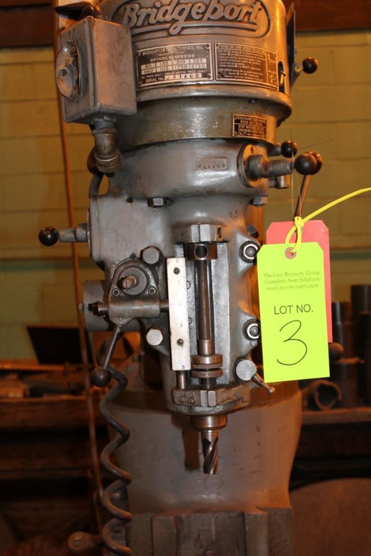 Bridgeport Vertical Milling Machine - Image 4 of 7