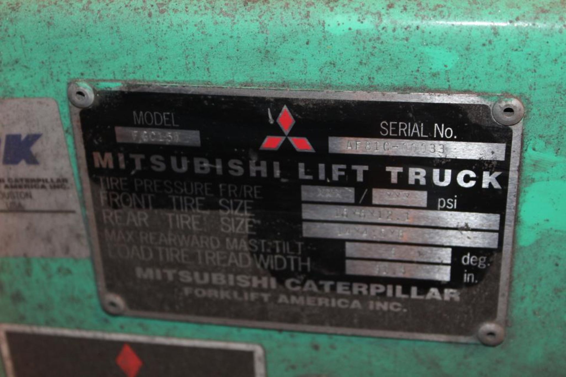 Mitsubishi Model FGC15K Forklift - Image 7 of 9