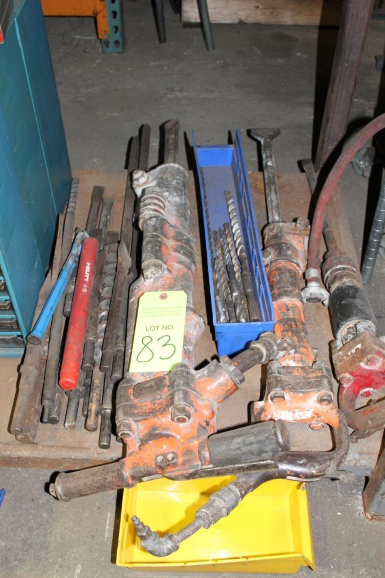 Lot of Air Chisels and Attachments