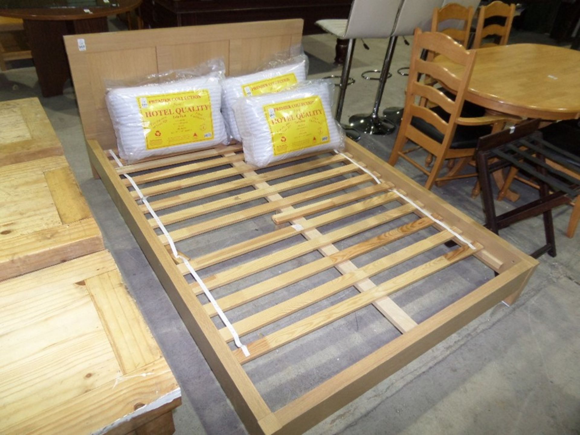 PINE DOUBLE BED NO MATTRESS