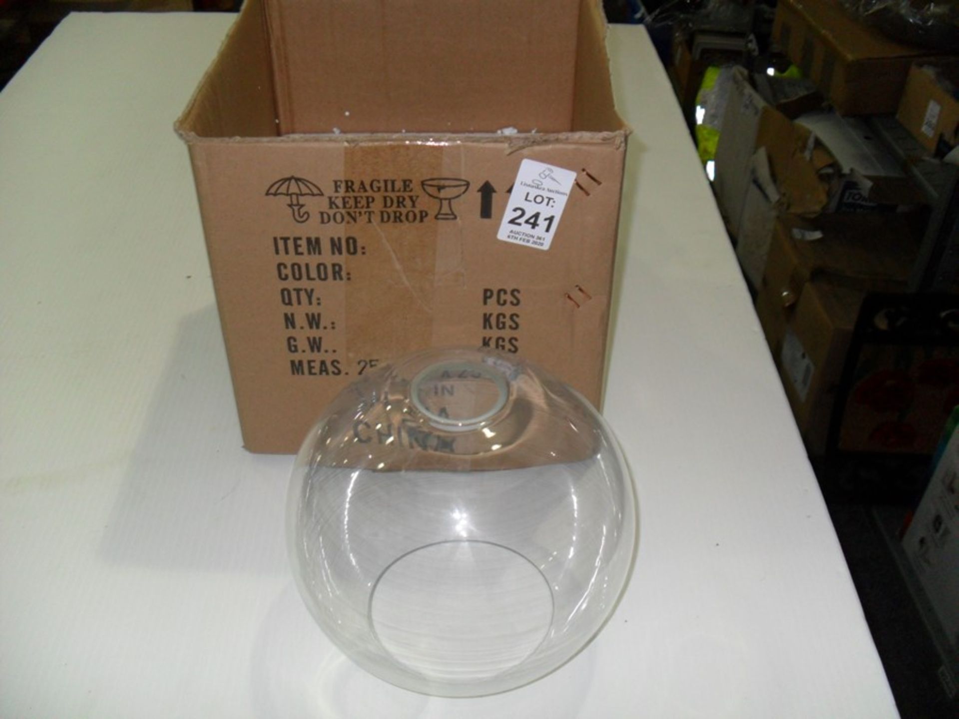 GLASS GLOBE LIGHT FITTING (EX-SHOP DISPLAY)