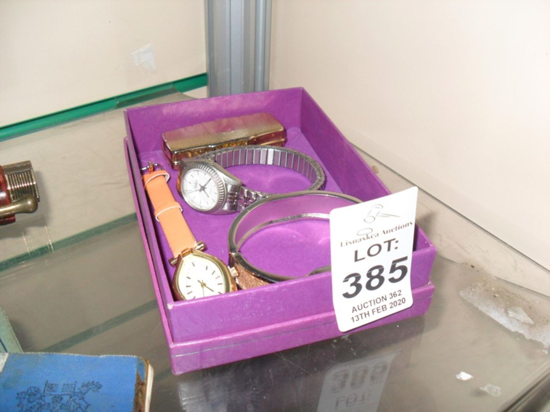 BOX OF WATCHES ETC