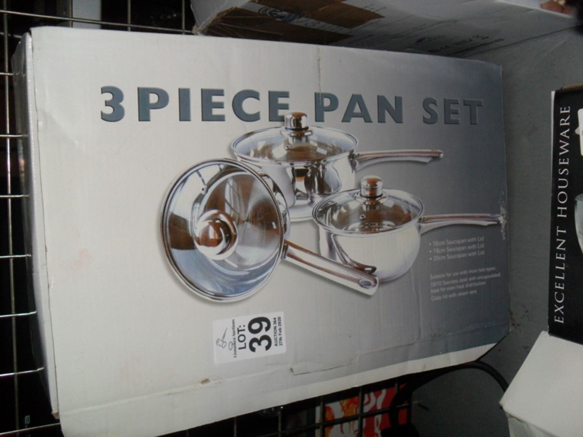 NEW 3 PIECE STAINLESS STEEL POTS SET