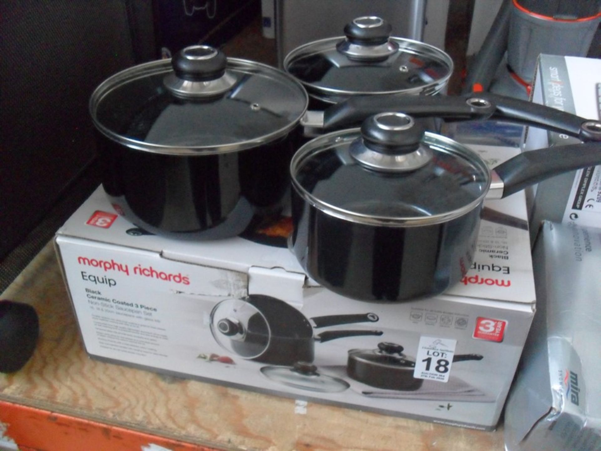 MORPHY RICHARDS EQUIP 3 PIECE POTS SET (EX - SHOP DISPLAY)