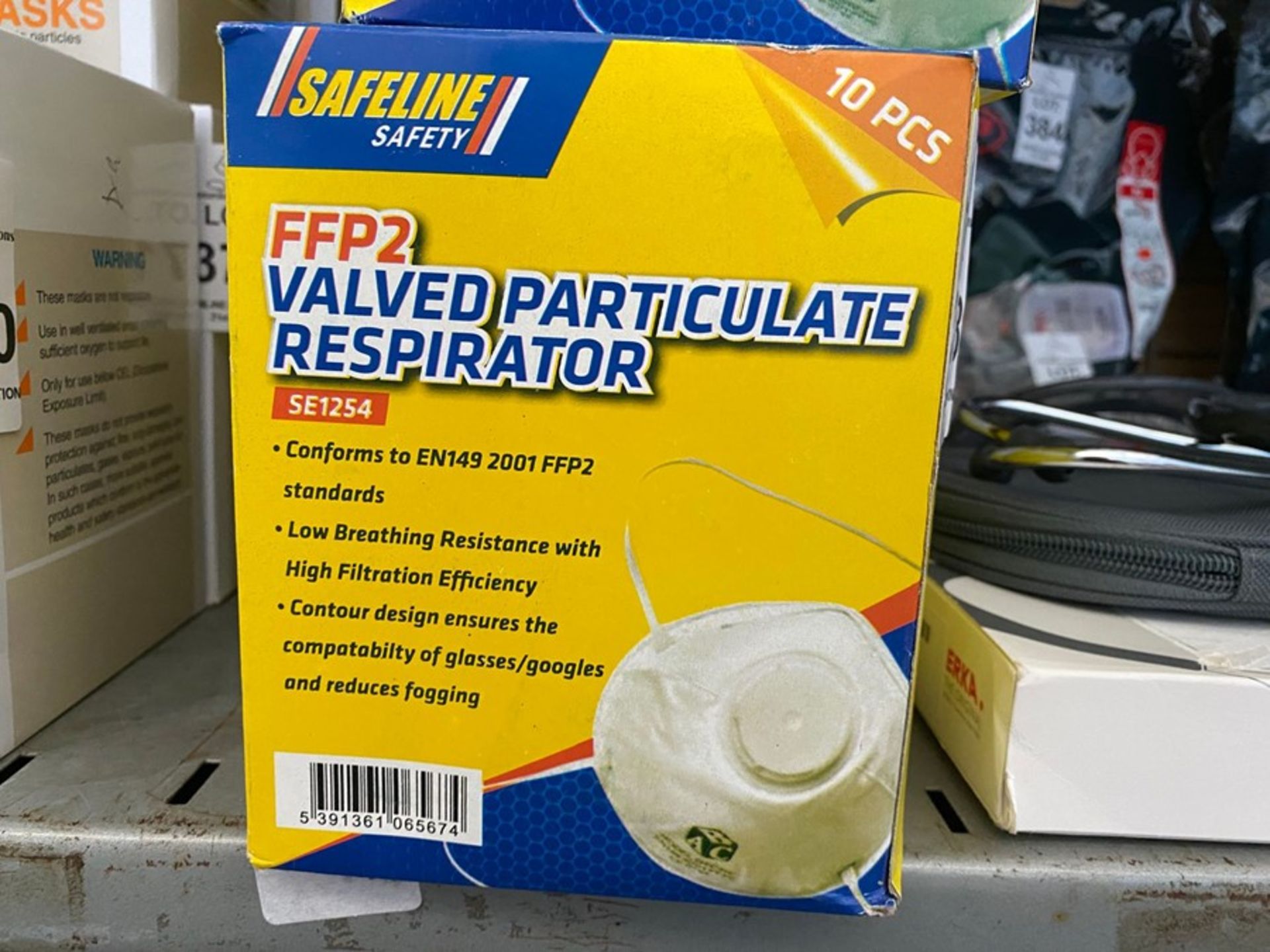 10X SAFELINE FFP2 VALVED DUST MASK