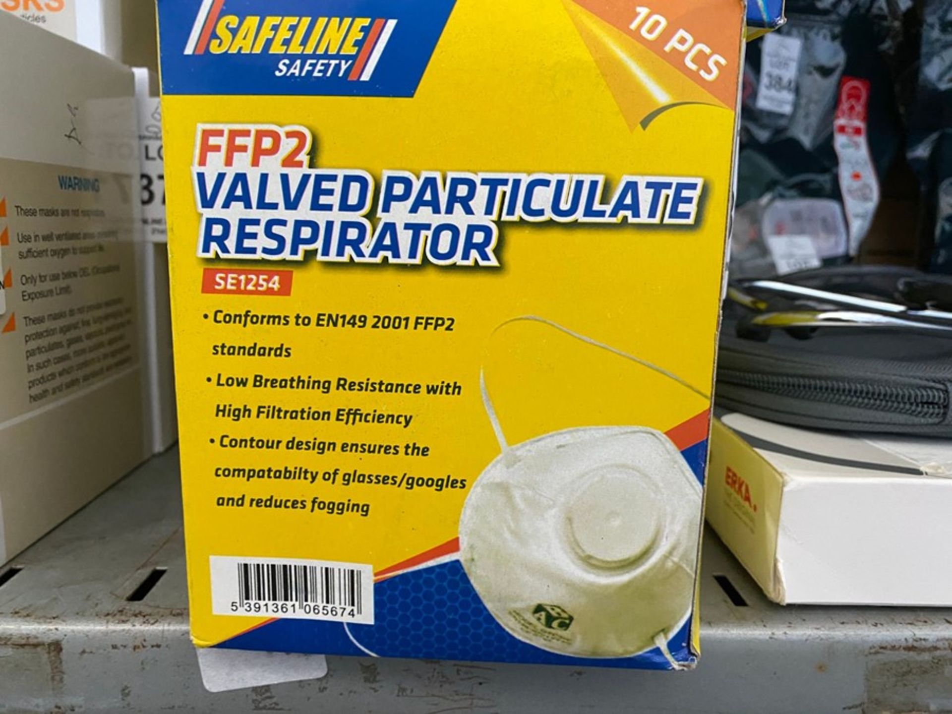 10X SAFELINE FFP2 VALVED DUST MASK