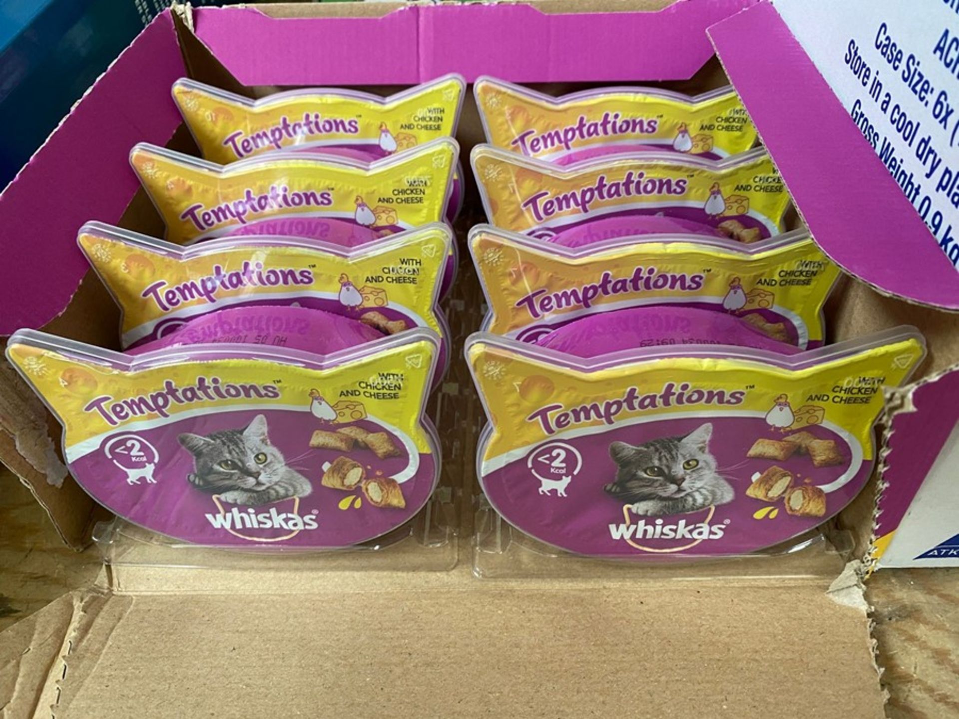 8X TUBS OF WHISKAS TEMPTATIONS CAT TREATS