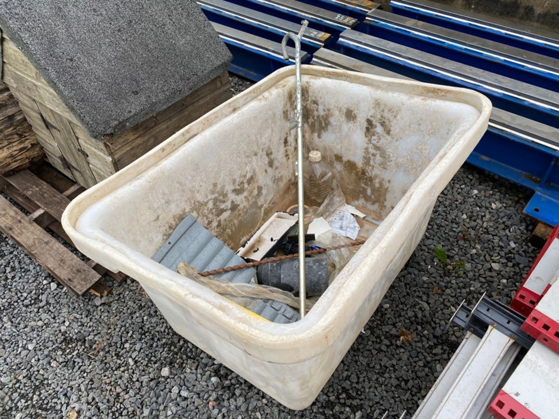 LARGE MOTAR TUB WITH CONTENTS (NO VAT ON HAMMER PRICE)