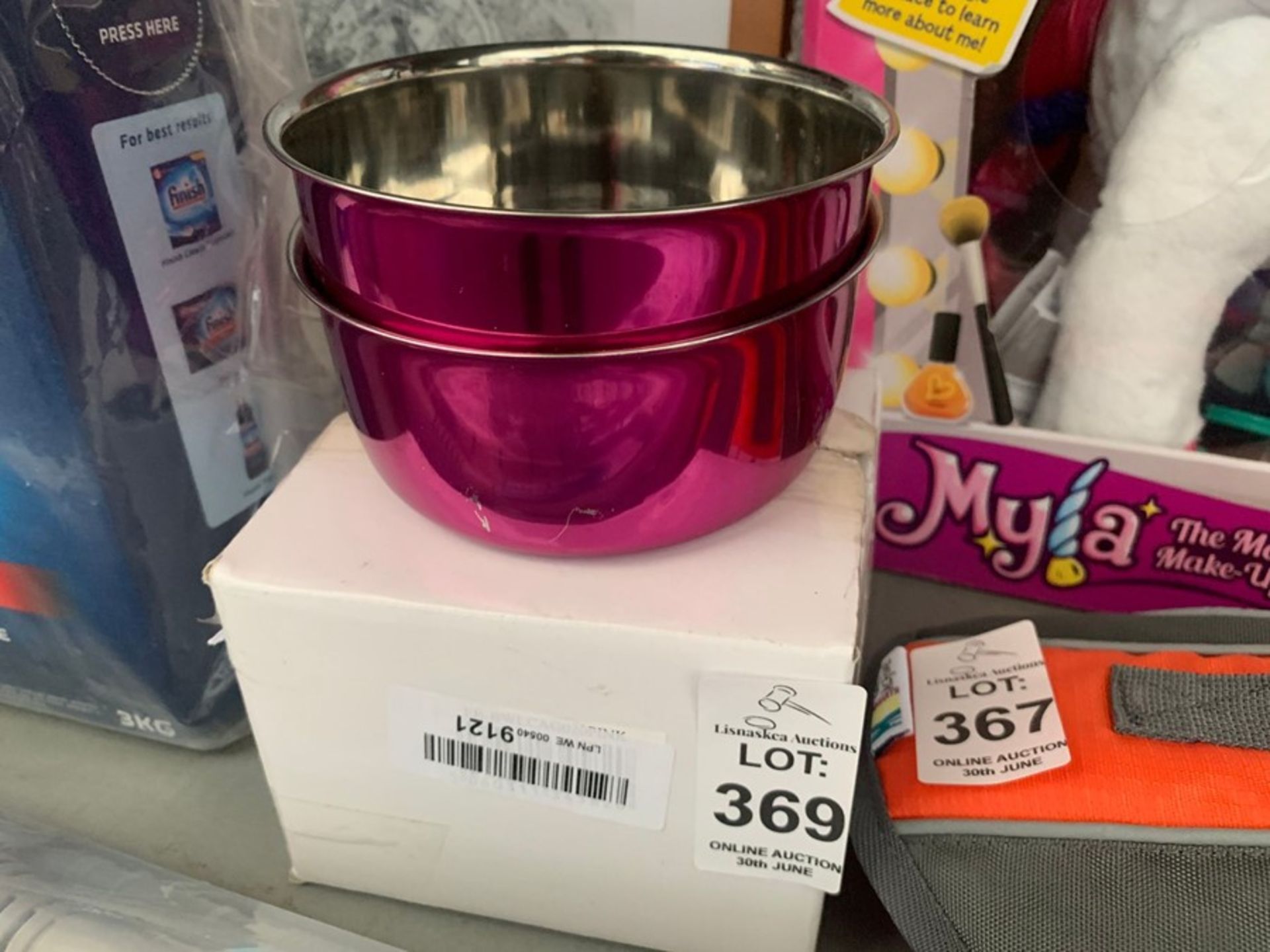 2X PINK PET BOWLS & STAND