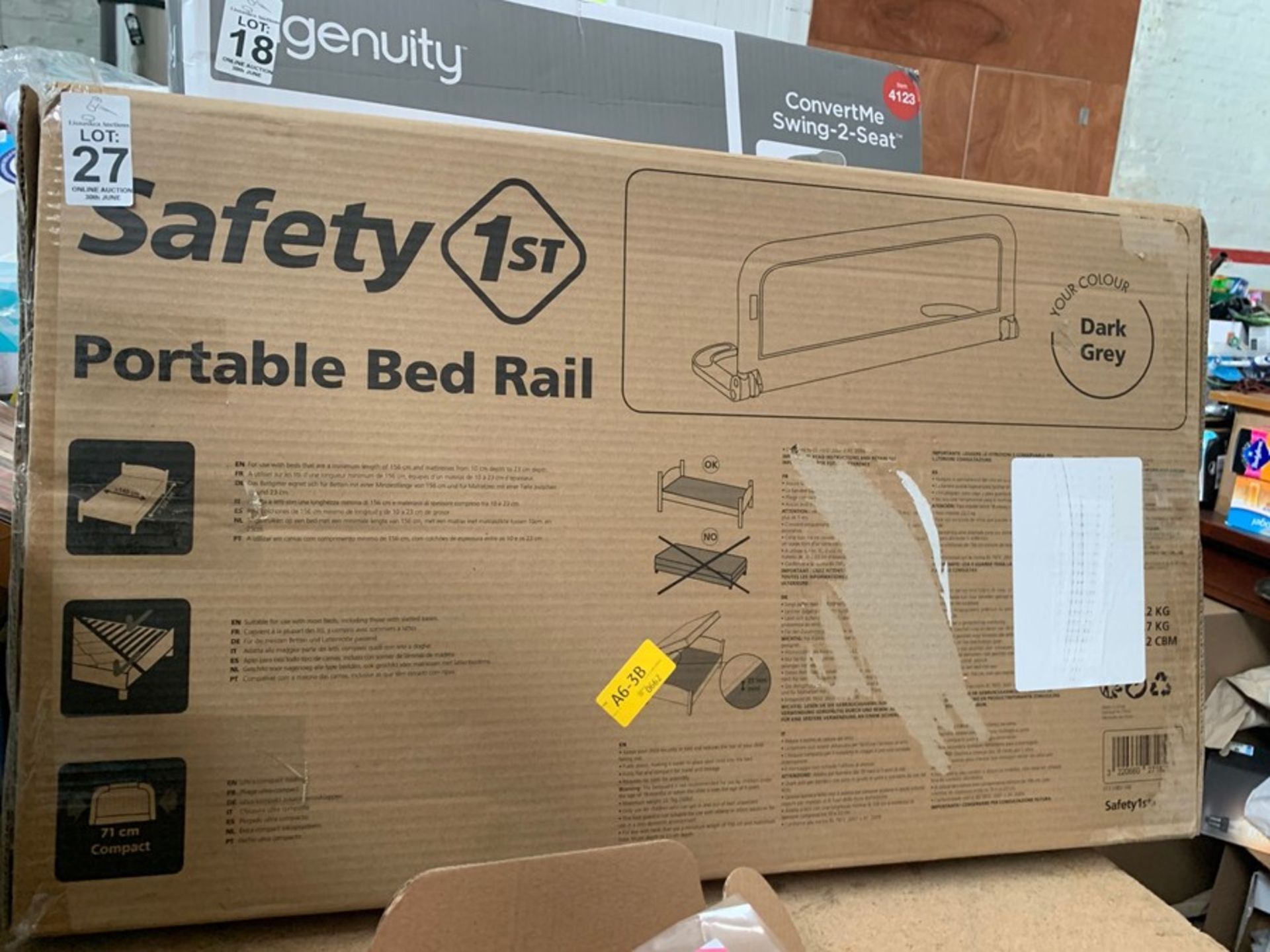 SAFETY 1ST PORTABLE BED RAIL - DARK GREY