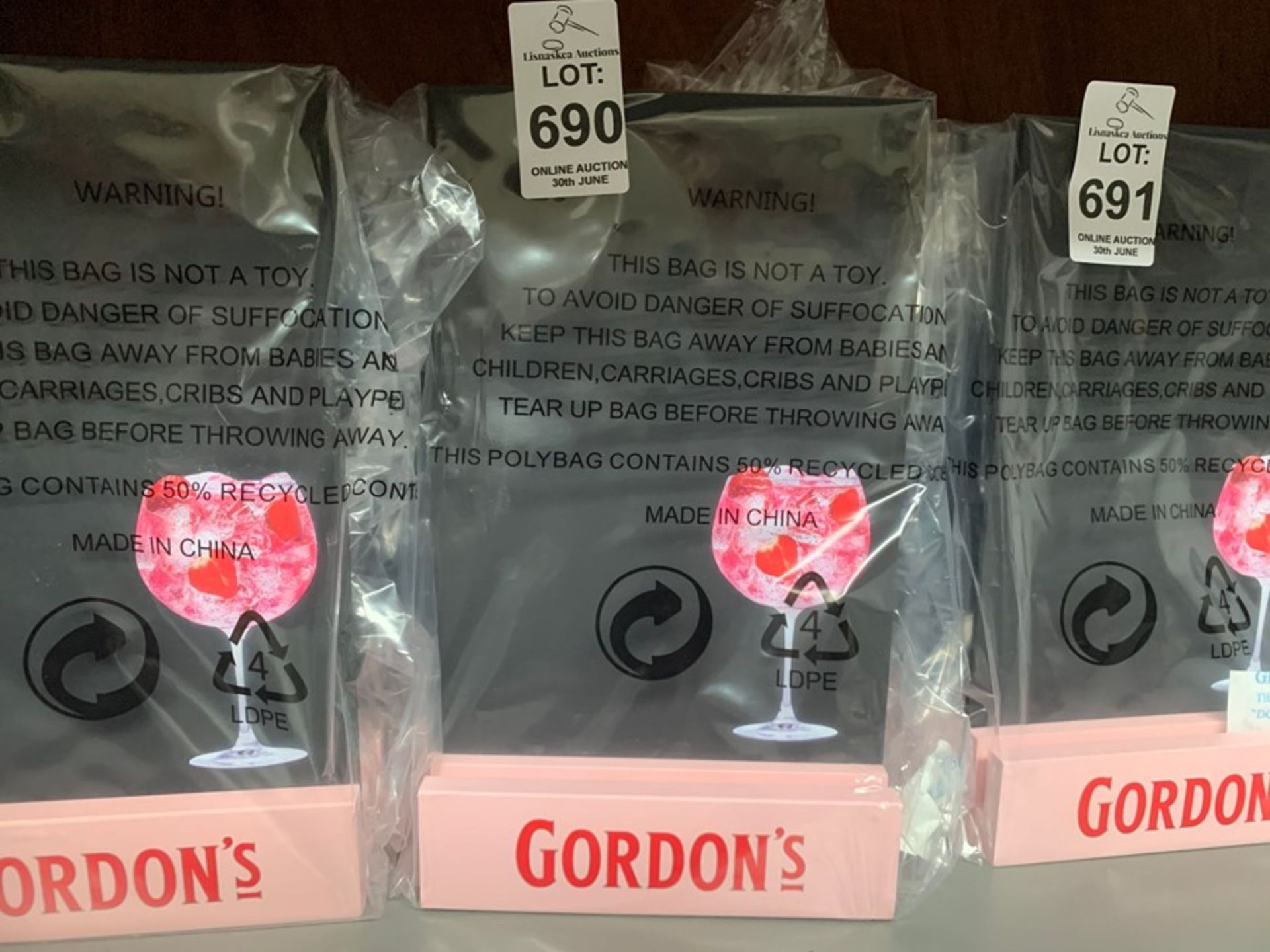 5X GORDON'S PINK GIN CHALK DISPLAY BOARDS