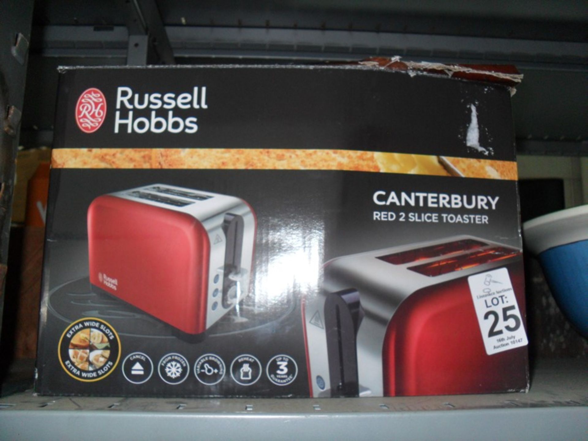 CANTERBURY RED 2 SLICE TOASTER