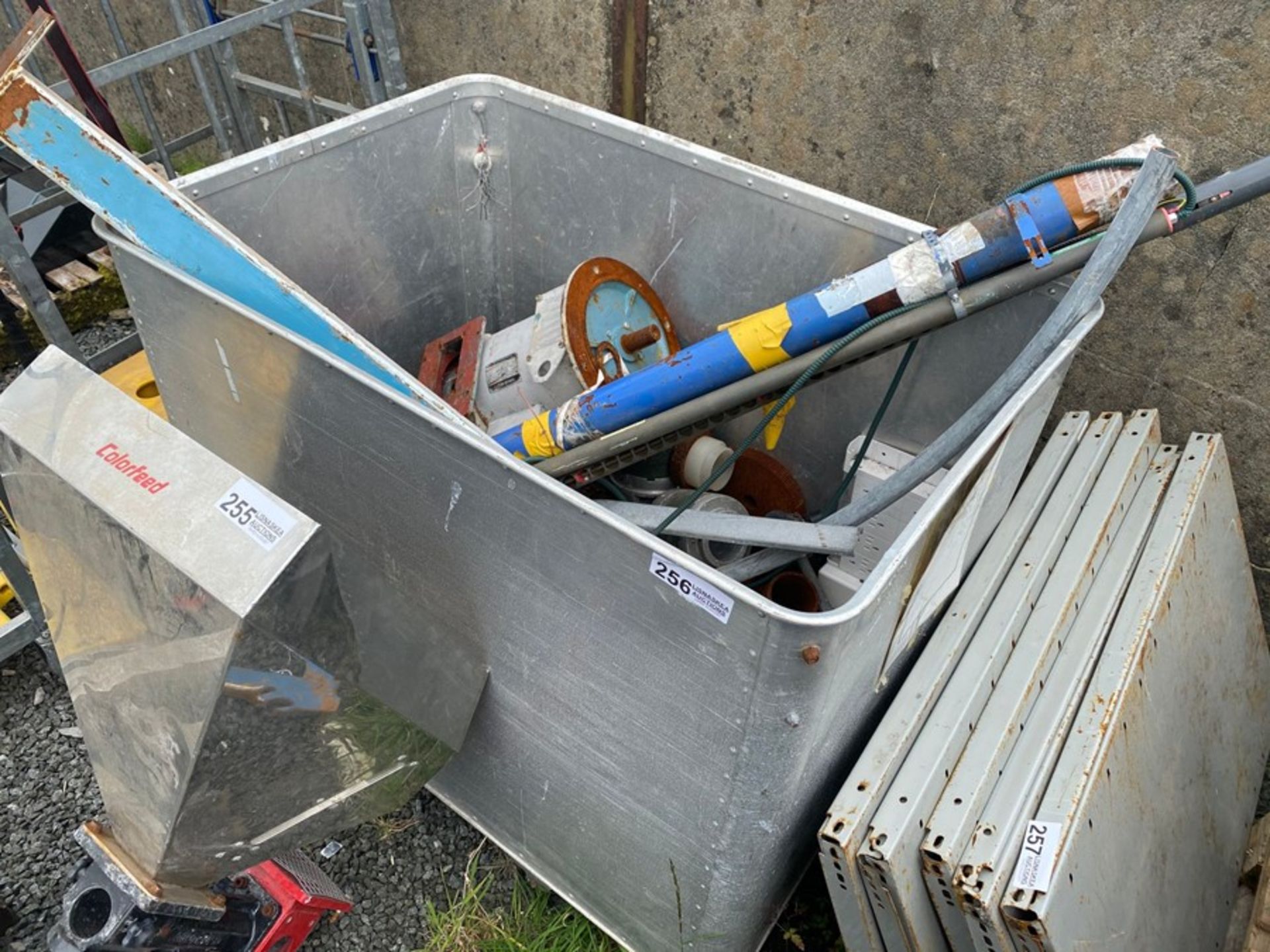 STAINLESS STEEL TROLLEY WITH CONTENTS