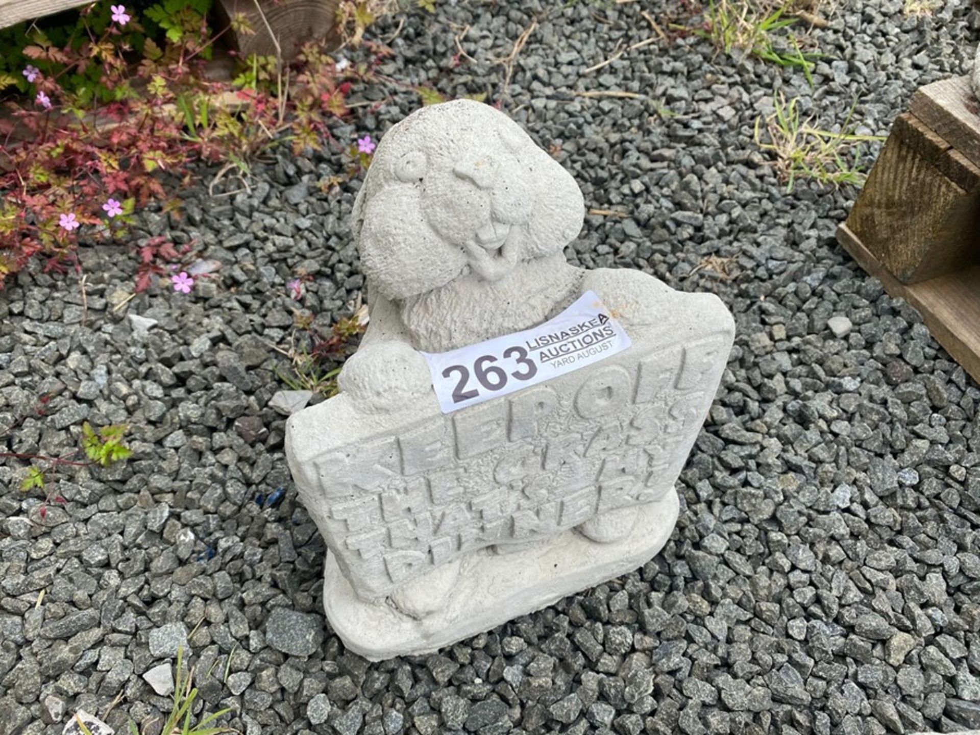 KEEP OUT GARDEN STONE ORNAMENT