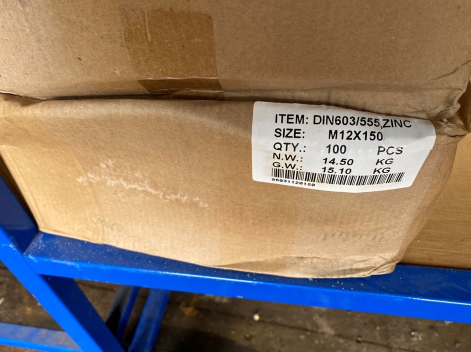 BOX OF 100 NUTS M12x150 (NO VAT ON THIS ITEM)