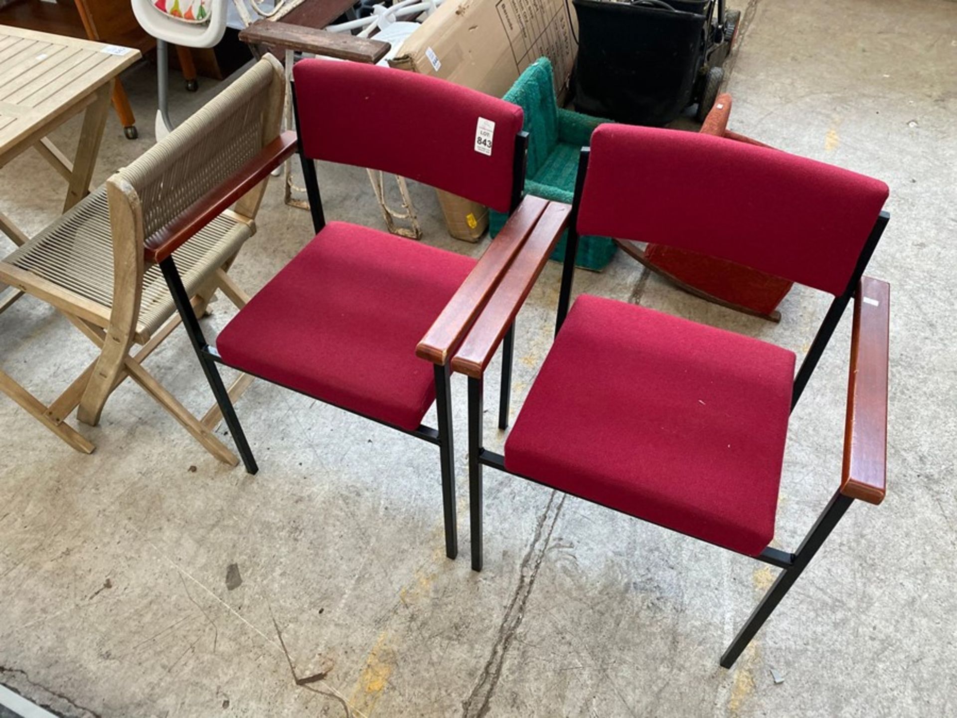 2 RED OFFICE CHAIRS