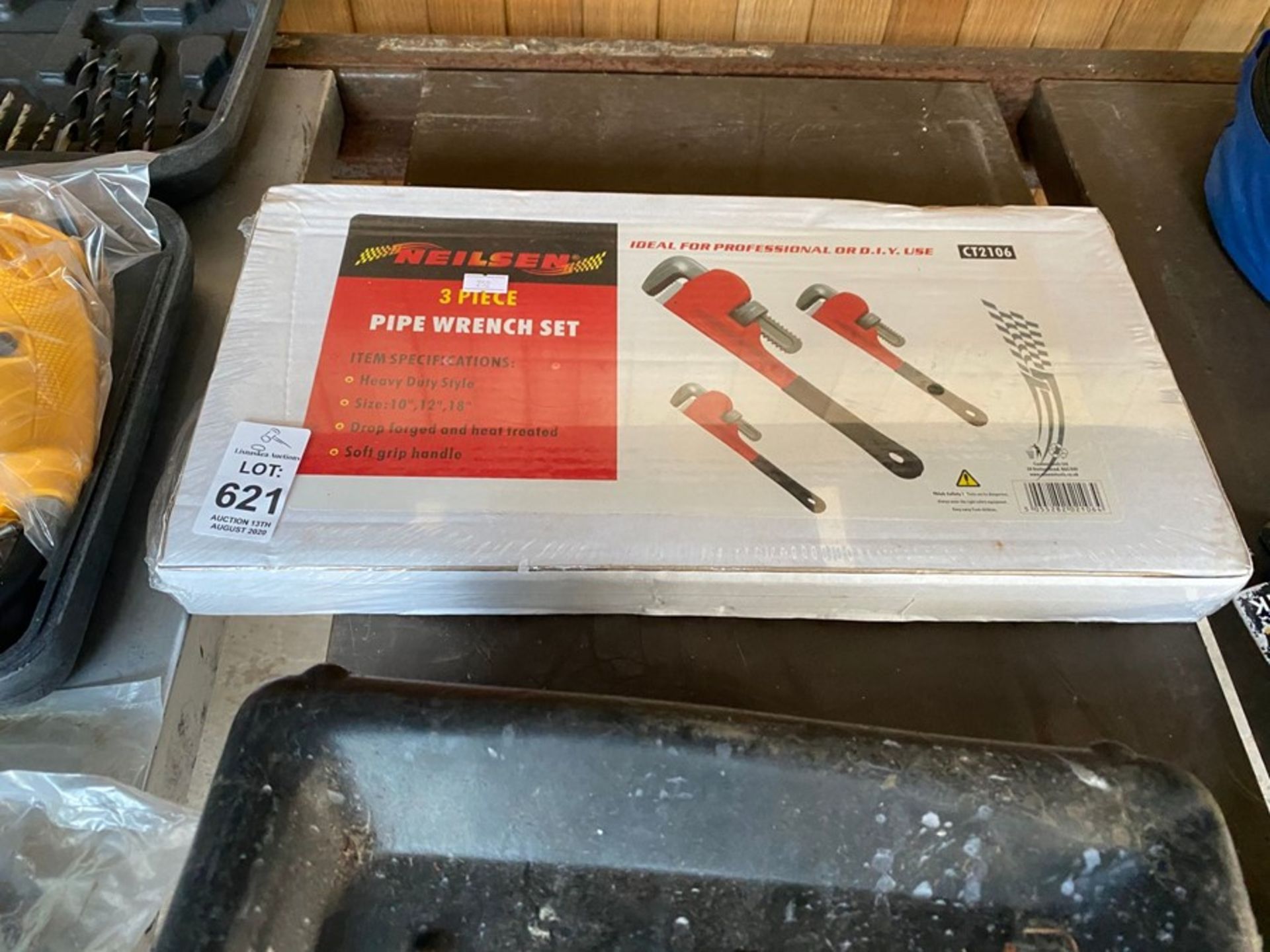 NEW NEILSON 3 PIECE PIPE WRENCH SET