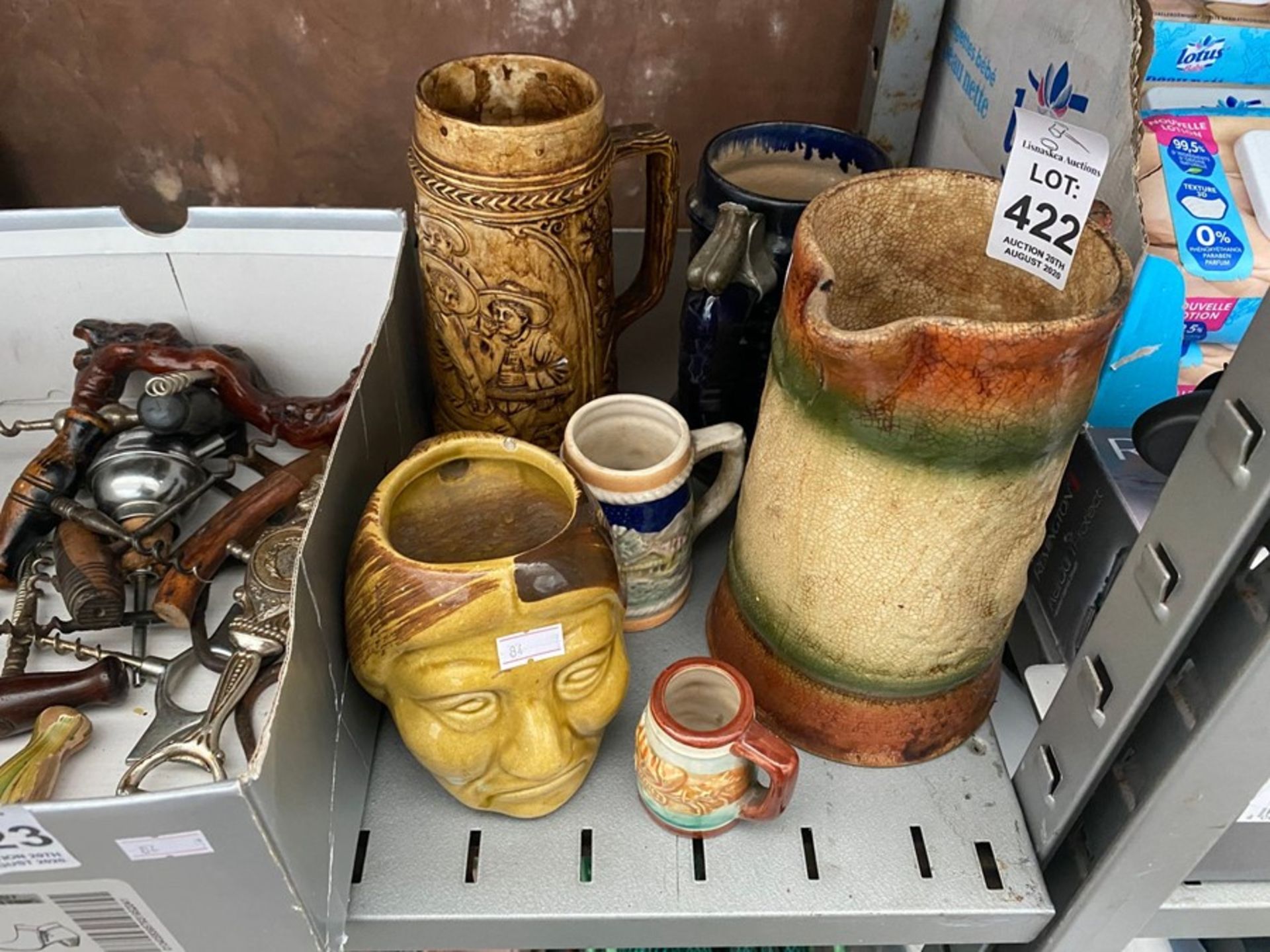 JOB LOT OF TANKARDS/JUG