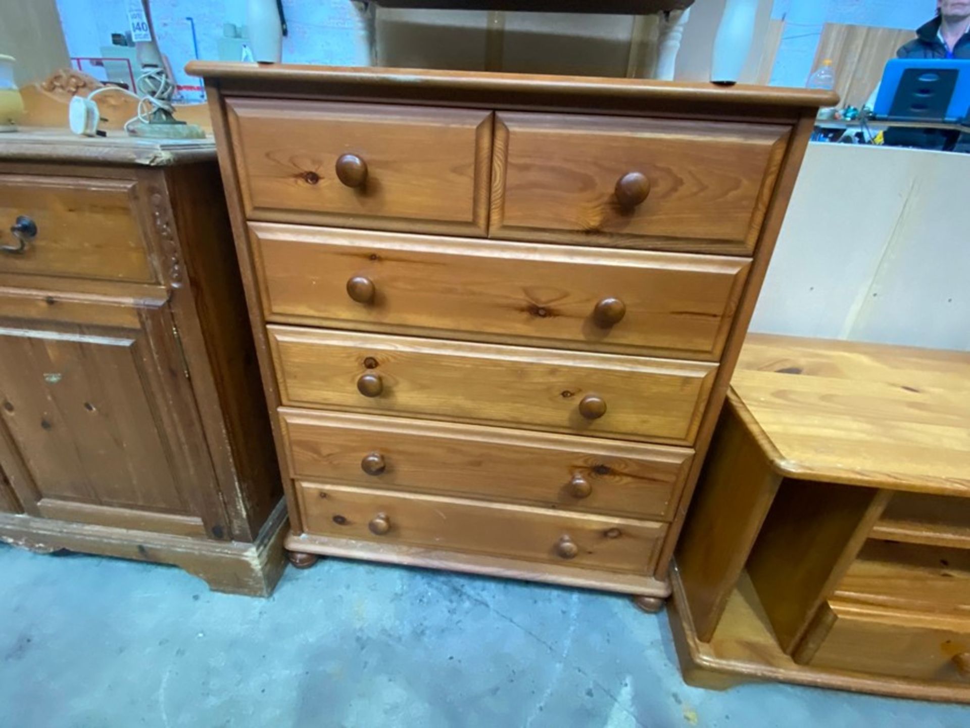 6 DRAWER CHEST OF DRAWERS PINE