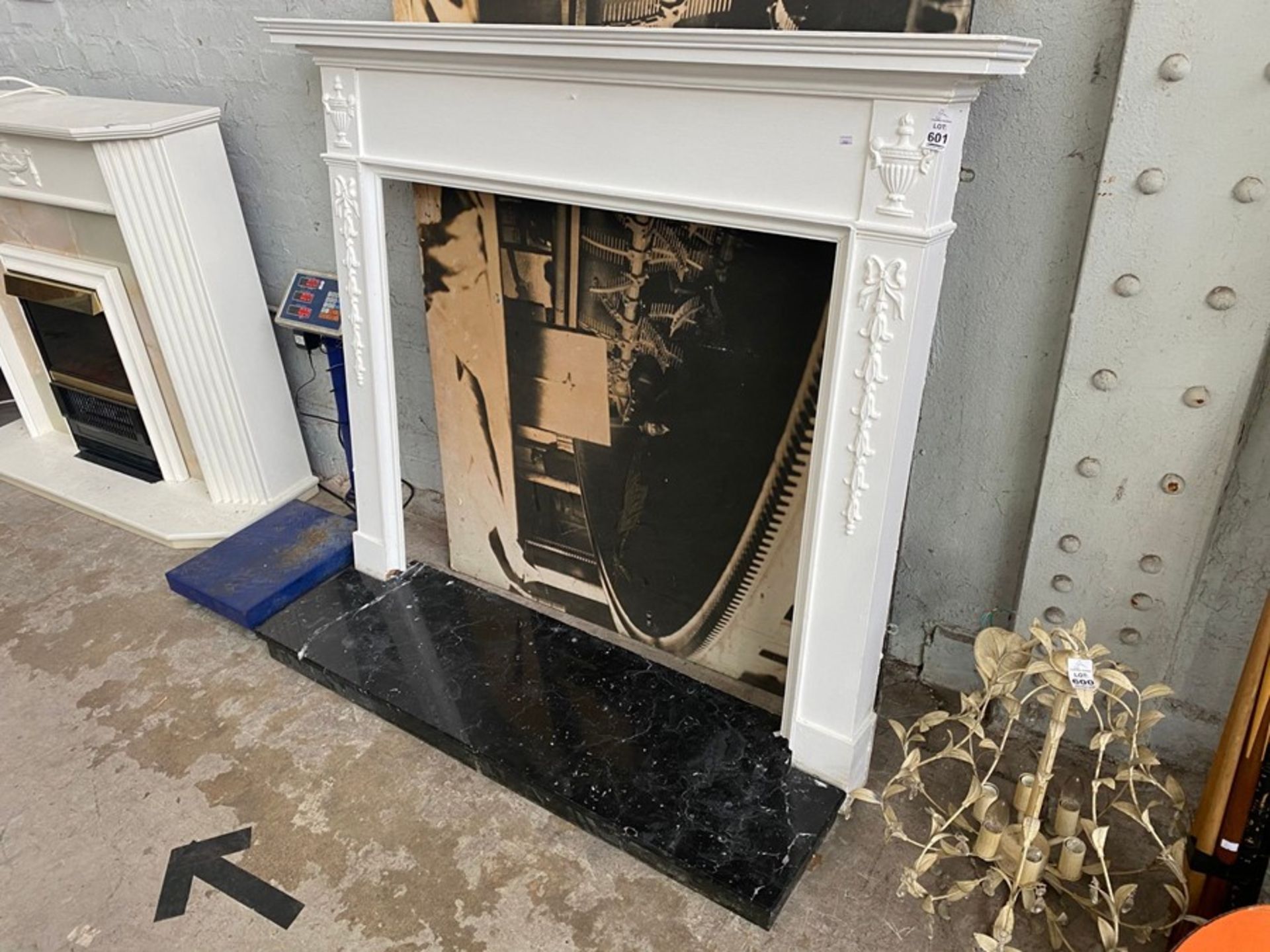 FIREPLACE AND MARBLE HEARTH