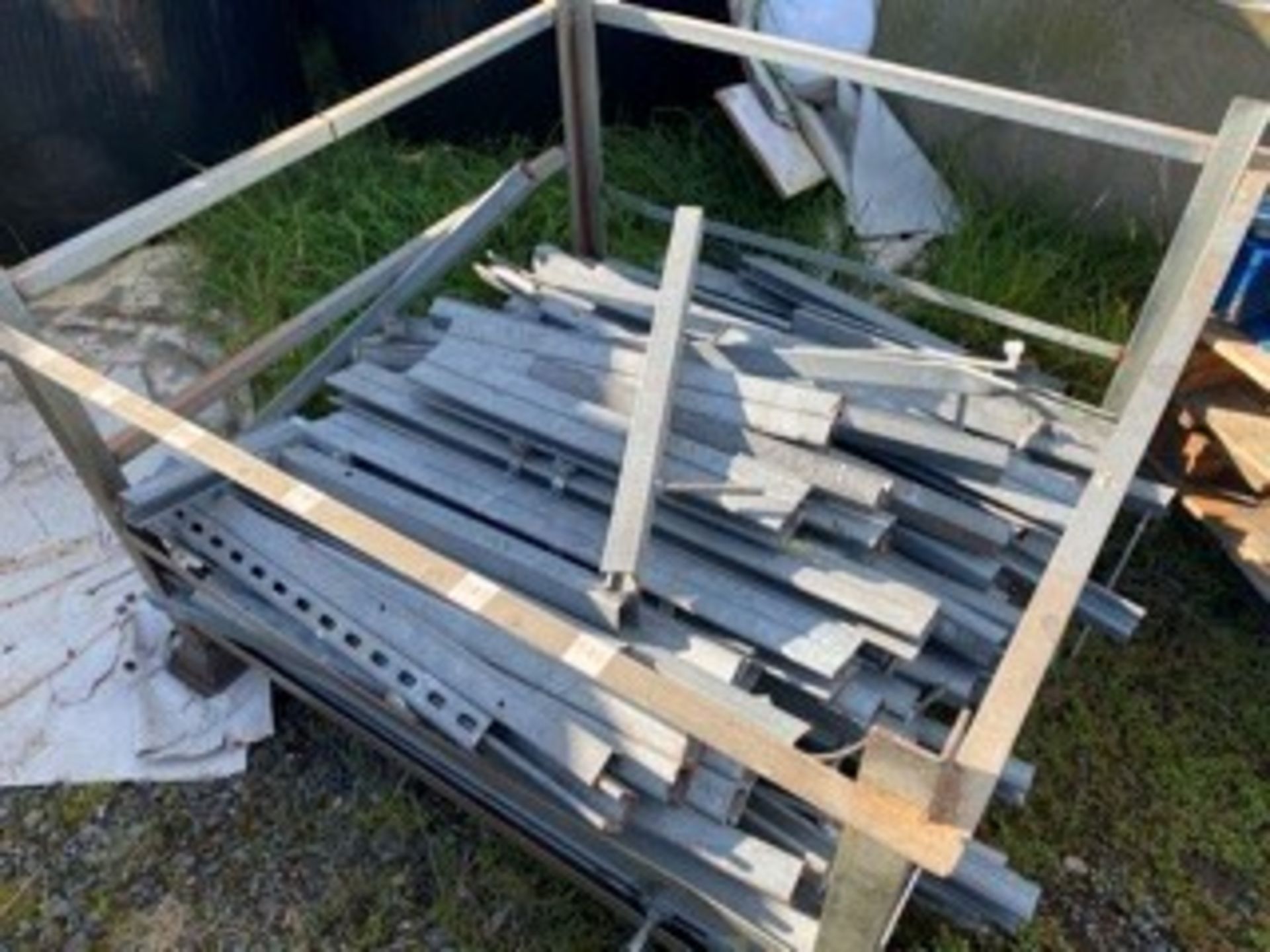 CRATE OF ASSORTED LENGTHS OF HEAVY GALVANISED STEEL (CRATE NOT INCLUDED) - Image 2 of 2