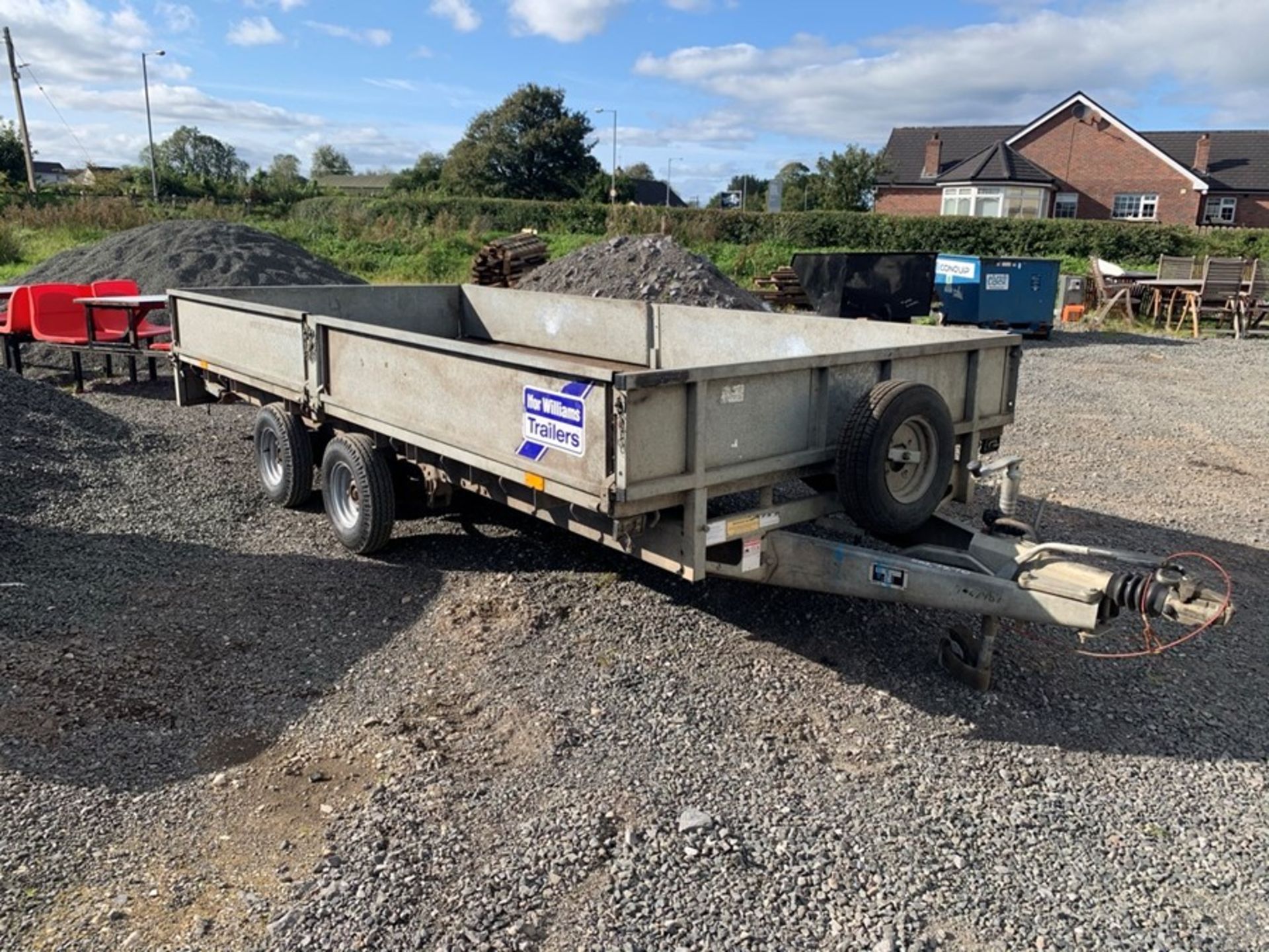 IFOR WILLIAMS TWIN AXLE TRAILER WITH 4X NEW RIMS & TYRES + SPARE TYRE (14FT X 6.5FT)