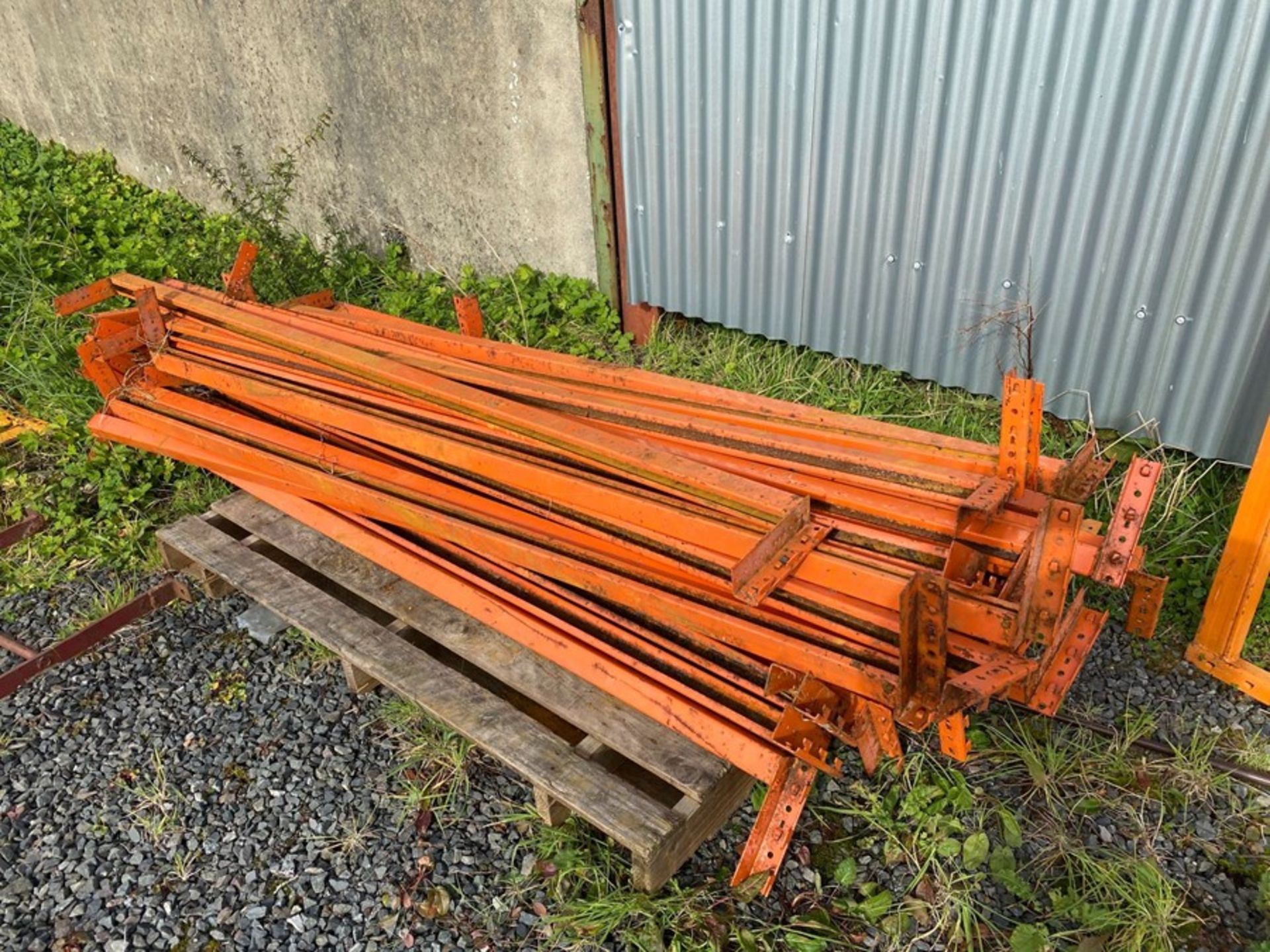 PALLET OF APPROX. 25 RACKING BARS (90” LENGTH)
